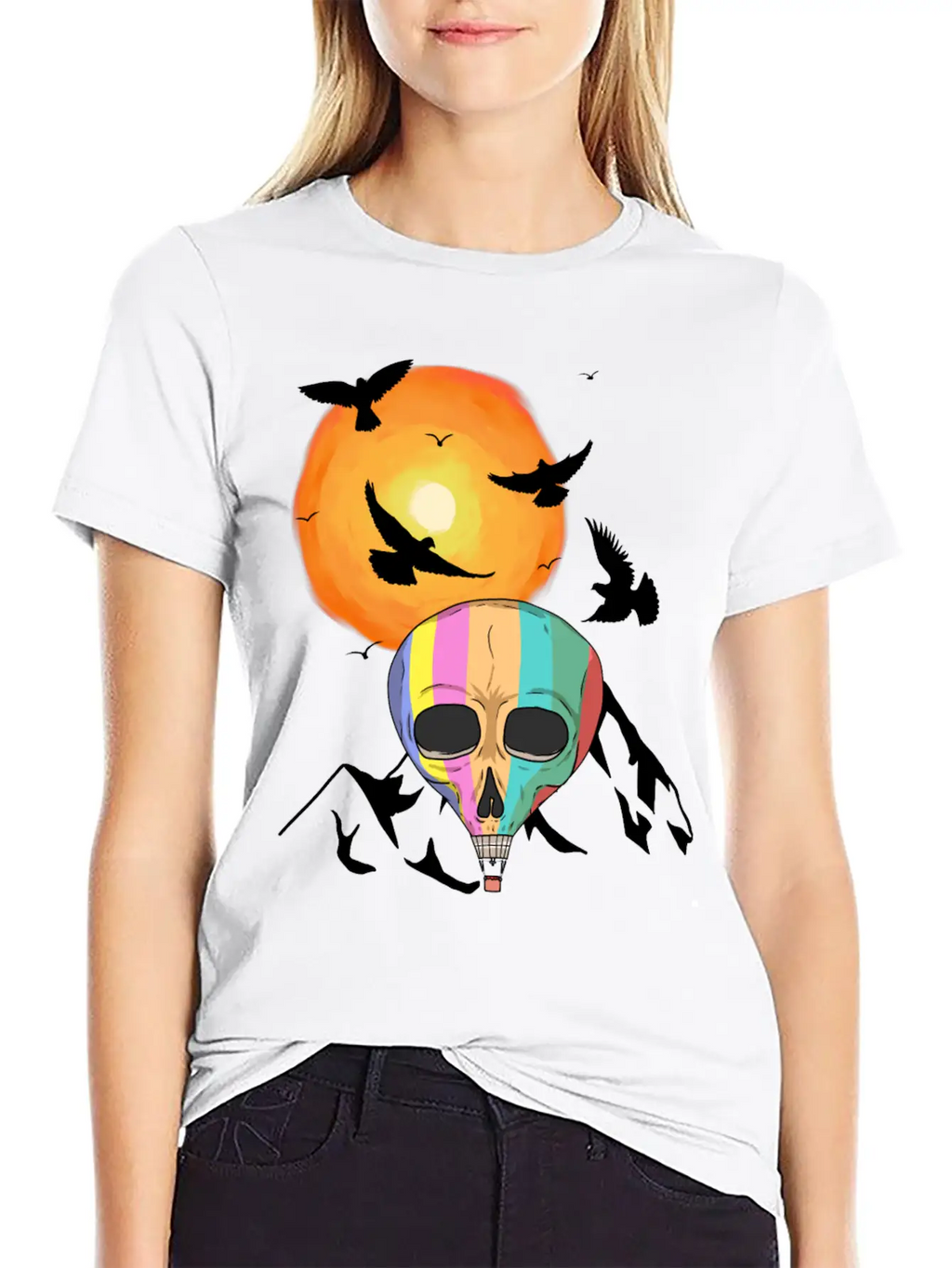 Mountains Sun Travel Tourist Fly Flying Heaven Sky Essential Cotton Tee For Daily Outfits – Unisex Style