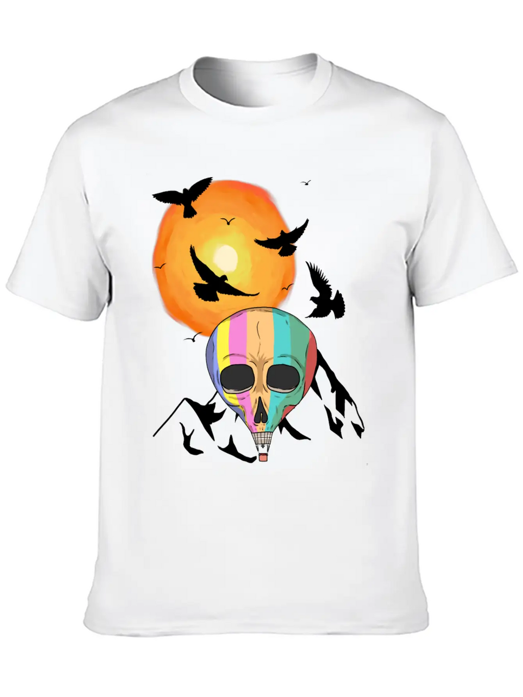 Mountains Sun Travel Tourist Fly Flying Heaven Sky Essential Cotton Tee For Daily Outfits – Unisex Style
