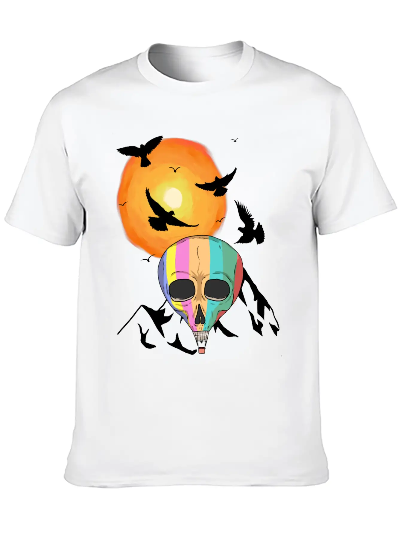 Mountains Sun Travel Tourist Fly Flying Heaven Sky Essential Cotton Tee For Daily Outfits – Unisex Style