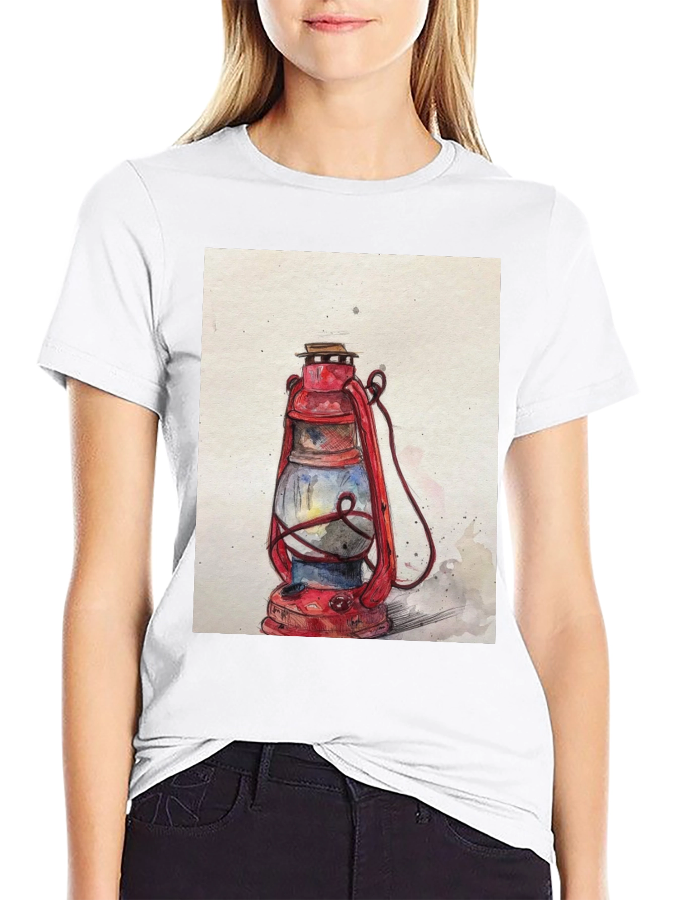 Vintage Lantern Graphic Tee - Classic Style