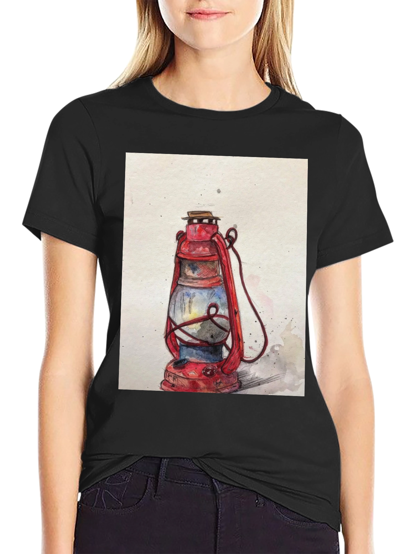 Vintage Lantern Graphic Tee - Classic Style