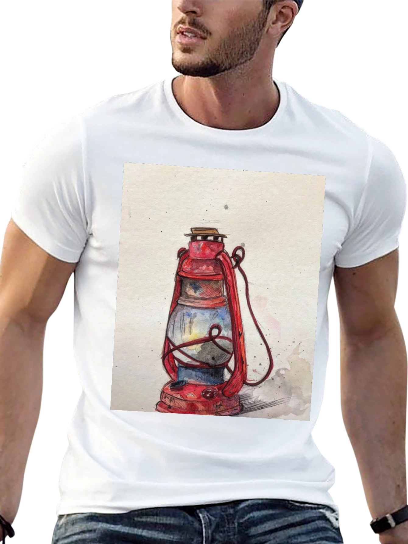 Vintage Lantern Graphic Tee - Classic Style