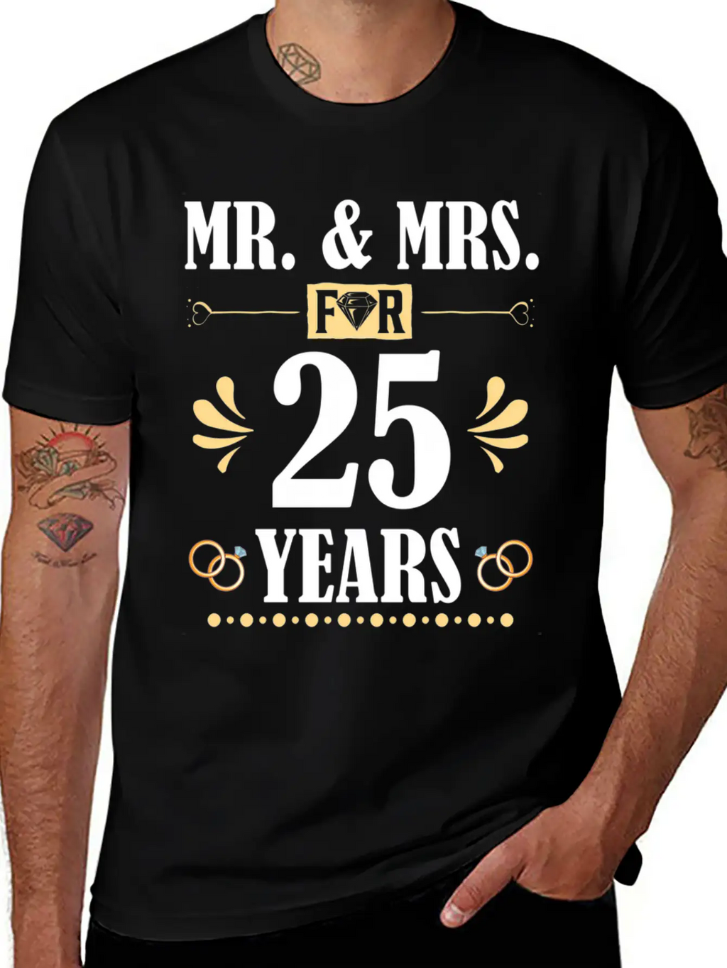 Mr Mrs For 25 Years 25Th Wedding Anniversary Unisex Casual T-Shirt – Clean Design For Daily Comfort