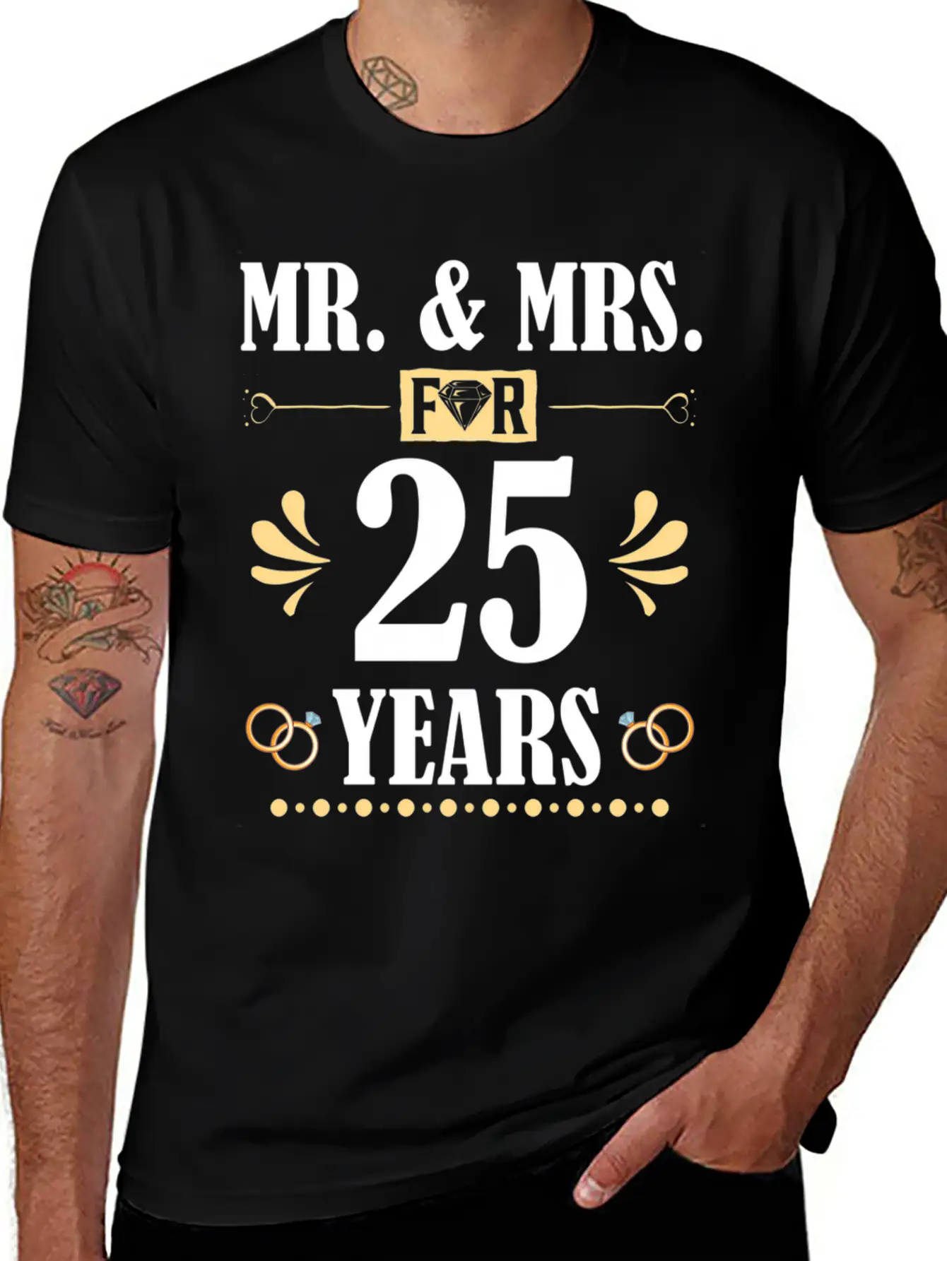 Mr Mrs For 25 Years 25Th Wedding Anniversary Unisex Casual T-Shirt – Clean Design For Daily Comfort