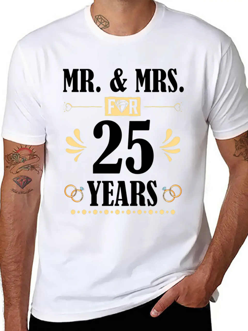 Mr Mrs For 25 Years 25Th Wedding Anniversary Unisex Casual T-Shirt – Clean Design For Daily Comfort