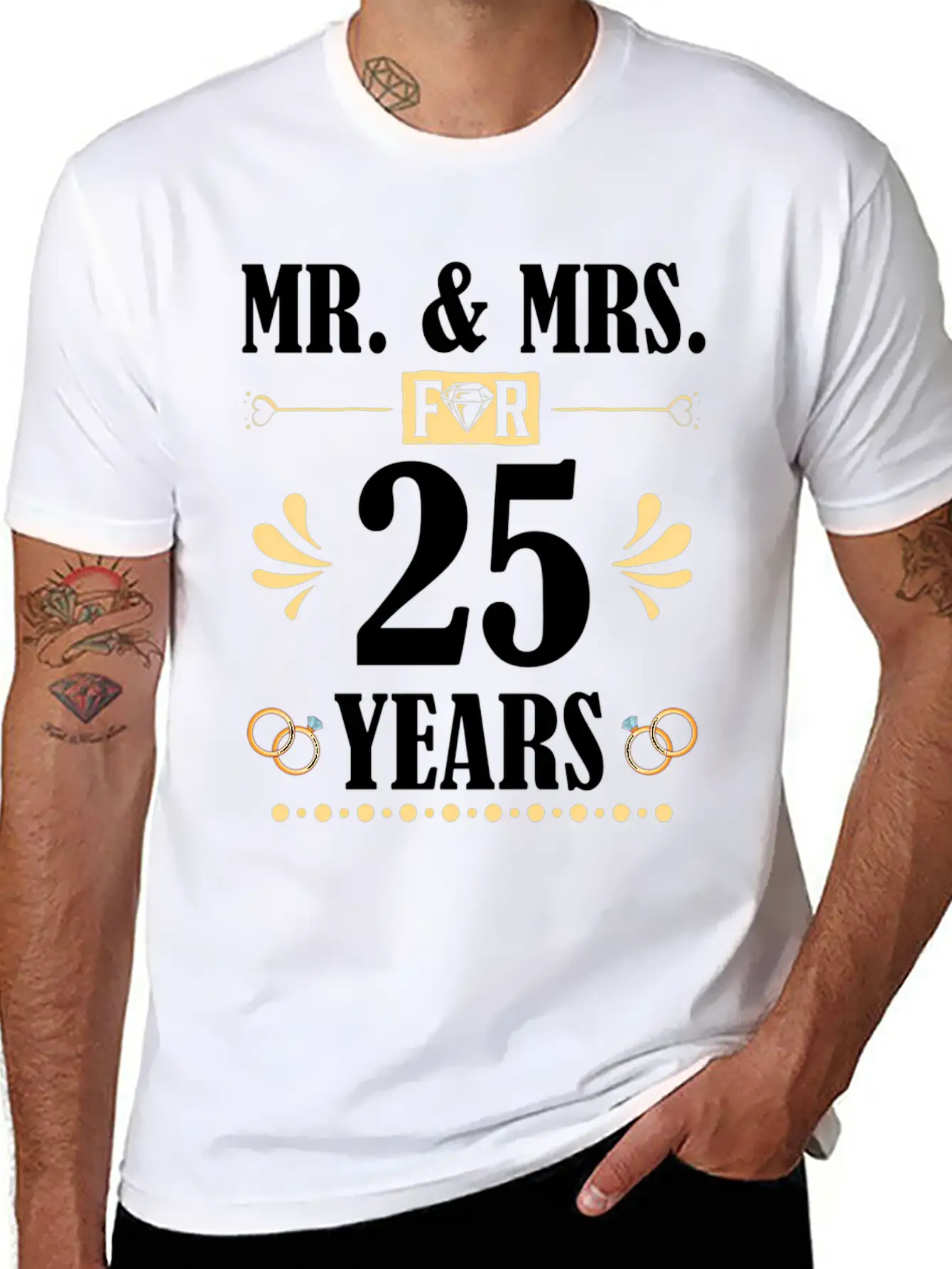 Mr Mrs For 25 Years 25Th Wedding Anniversary Unisex Casual T-Shirt – Clean Design For Daily Comfort