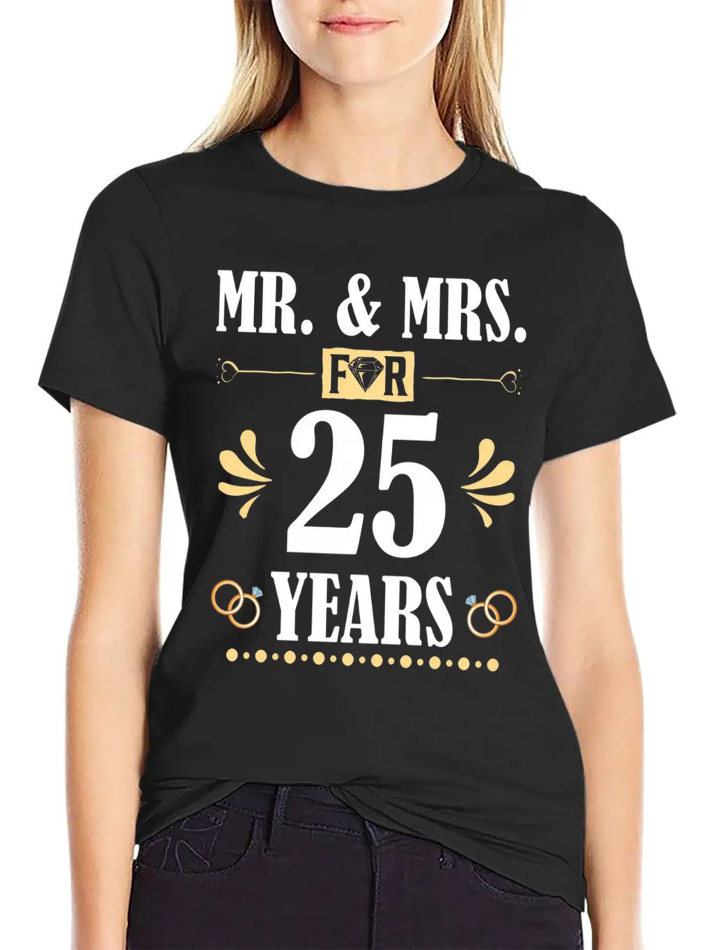 Mr Mrs For 25 Years 25Th Wedding Anniversary Unisex Casual T-Shirt – Clean Design For Daily Comfort