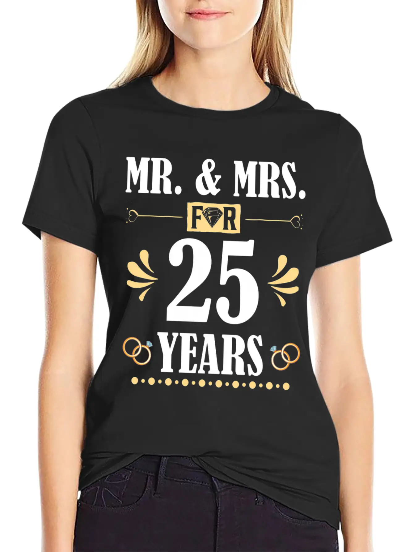 Mr Mrs For 25 Years 25Th Wedding Anniversary Unisex Casual T-Shirt – Clean Design For Daily Comfort