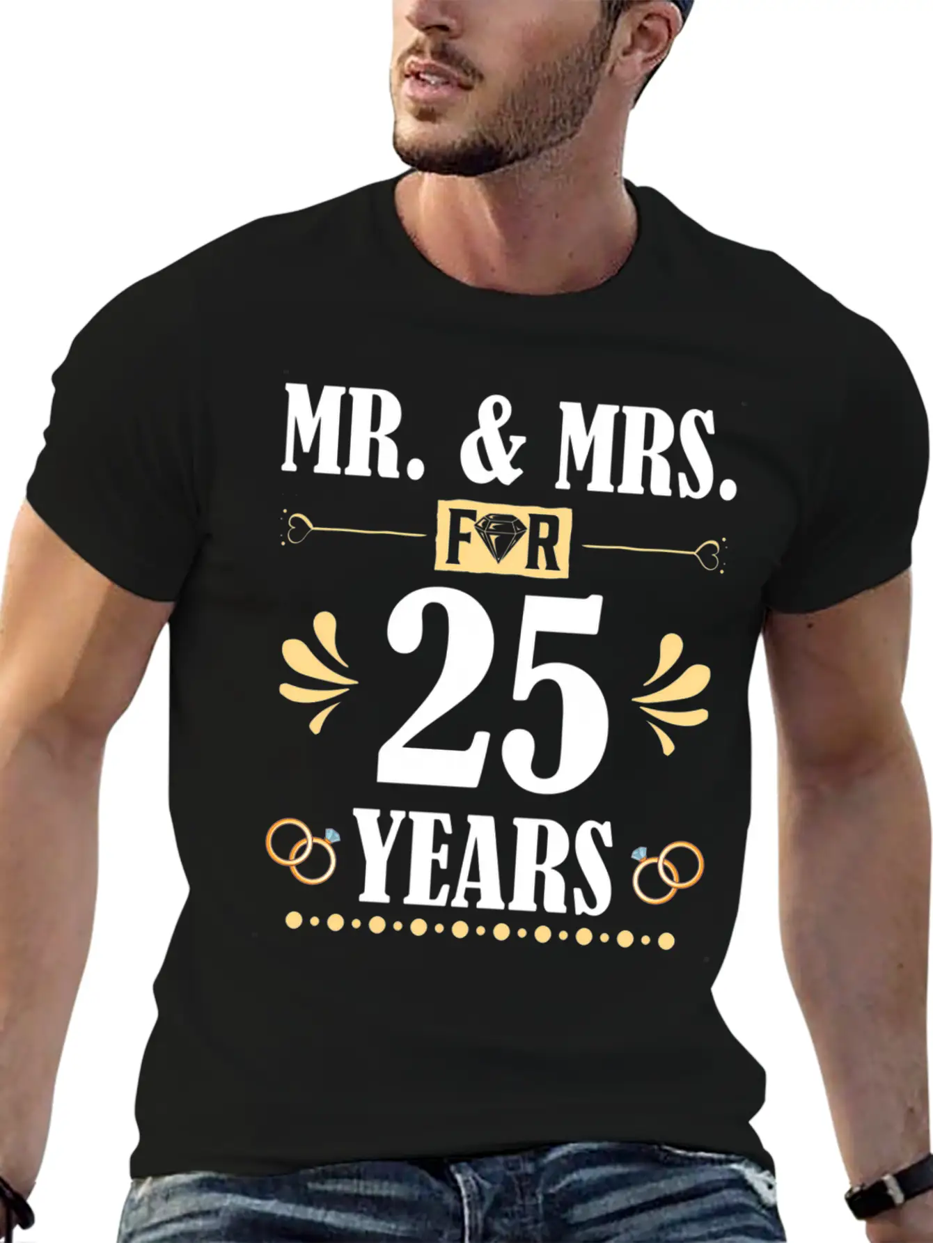 Mr Mrs For 25 Years 25Th Wedding Anniversary Unisex Casual T-Shirt – Clean Design For Daily Comfort
