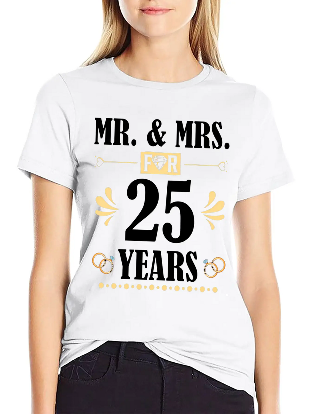 Mr Mrs For 25 Years 25Th Wedding Anniversary Unisex Casual T-Shirt – Clean Design For Daily Comfort