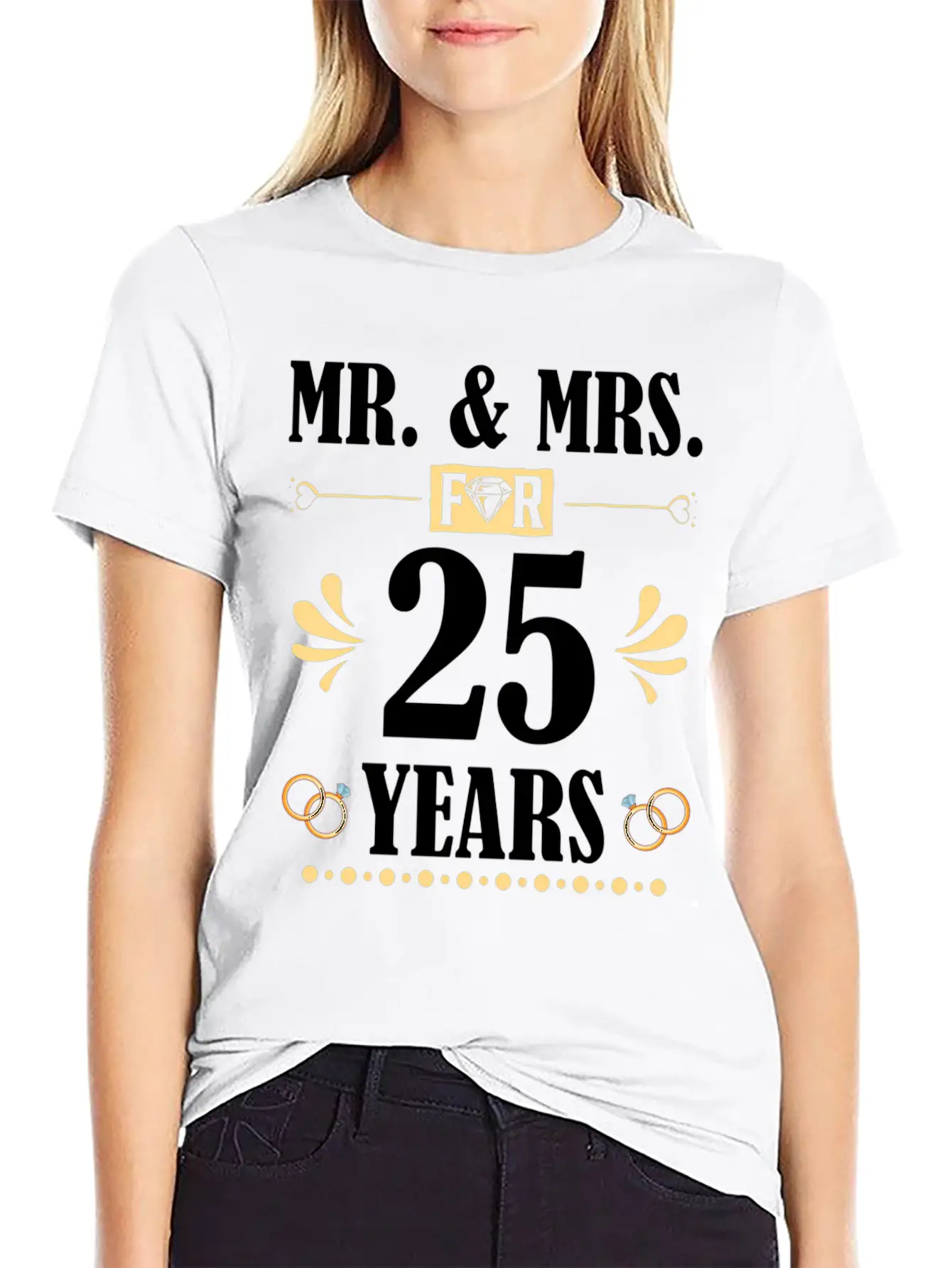 Mr Mrs For 25 Years 25Th Wedding Anniversary Unisex Casual T-Shirt – Clean Design For Daily Comfort