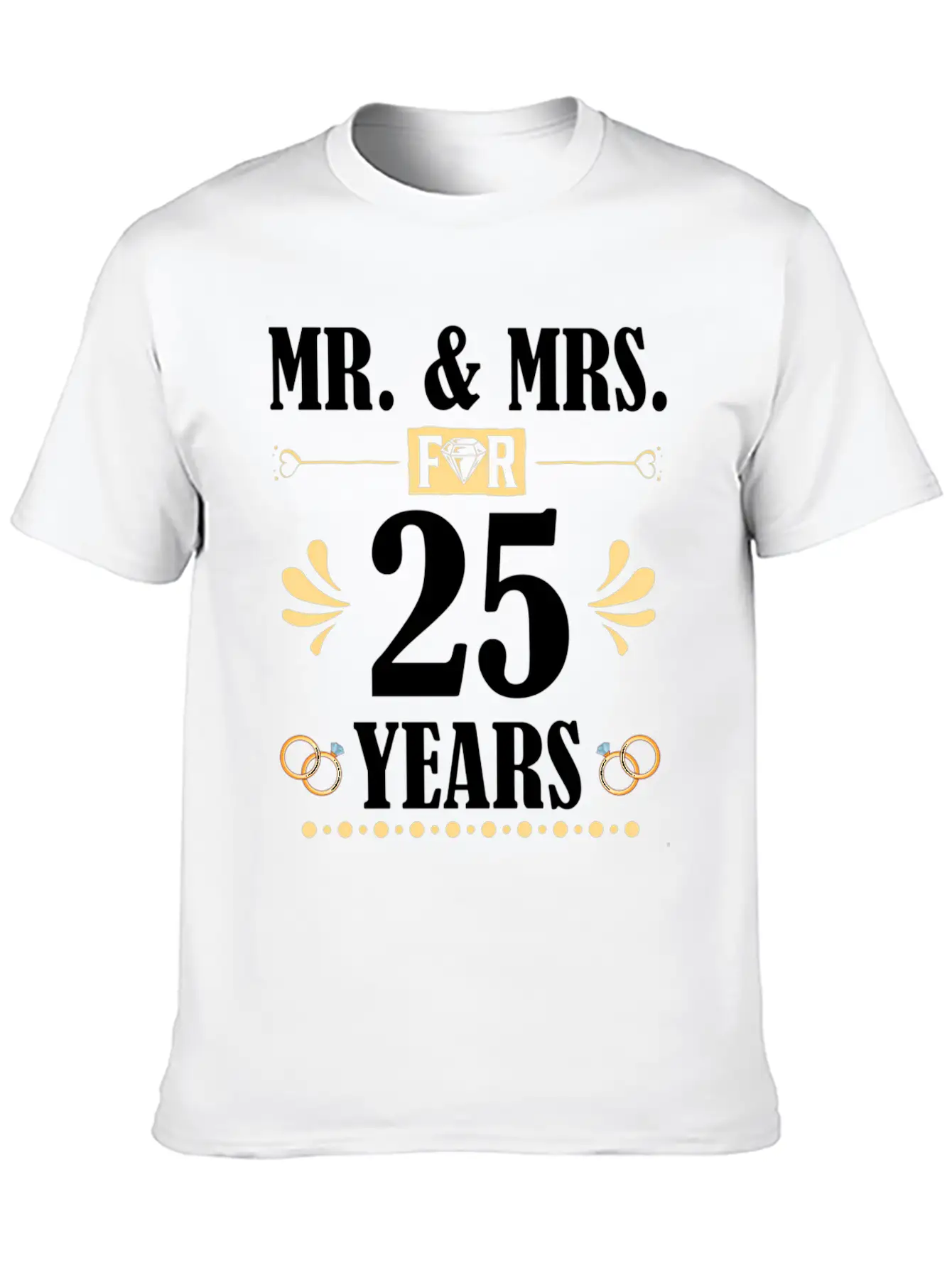 Mr Mrs For 25 Years 25Th Wedding Anniversary Unisex Casual T-Shirt – Clean Design For Daily Comfort