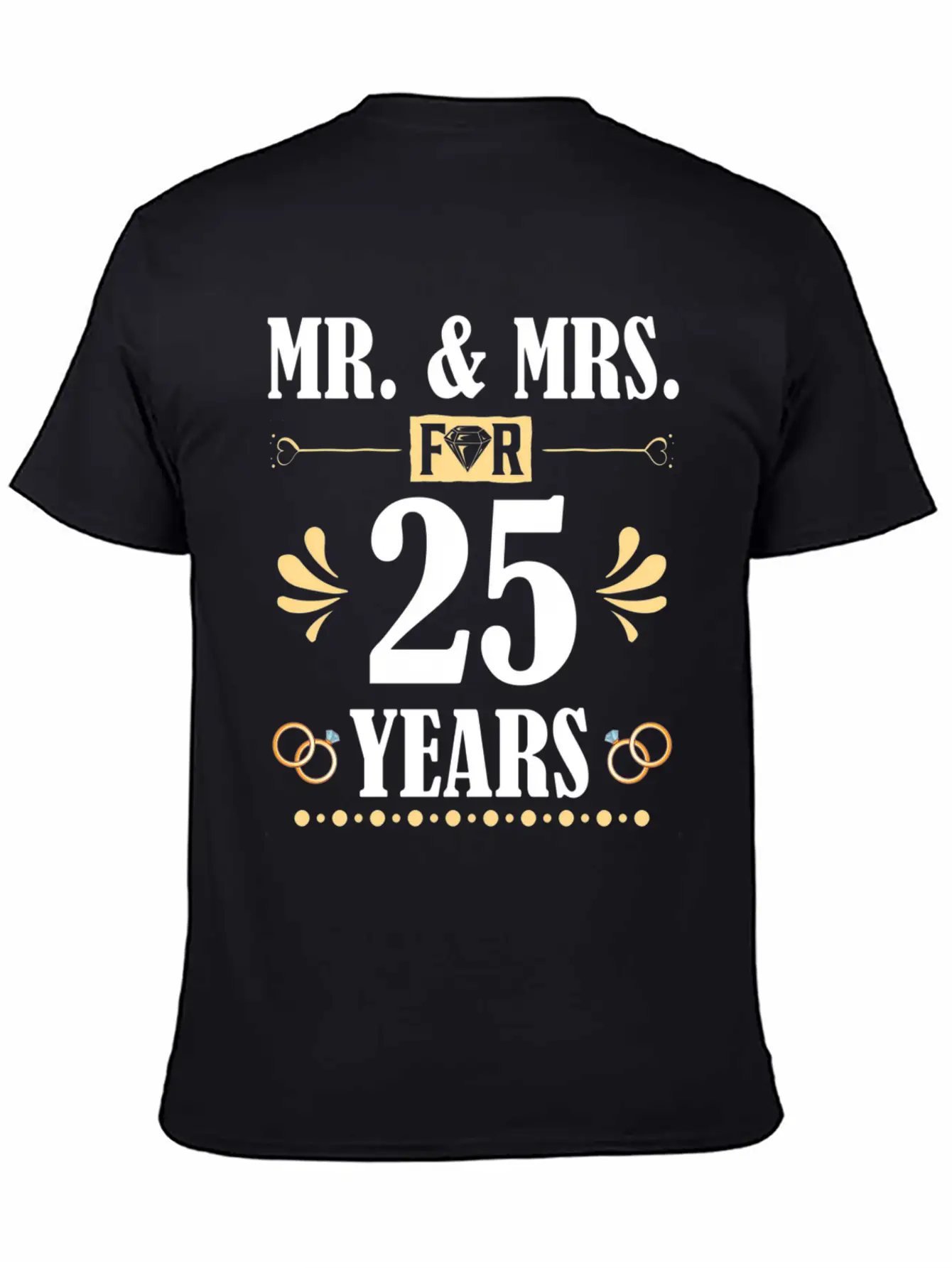 Mr Mrs For 25 Years 25Th Wedding Anniversary Unisex Casual T-Shirt – Clean Design For Daily Comfort