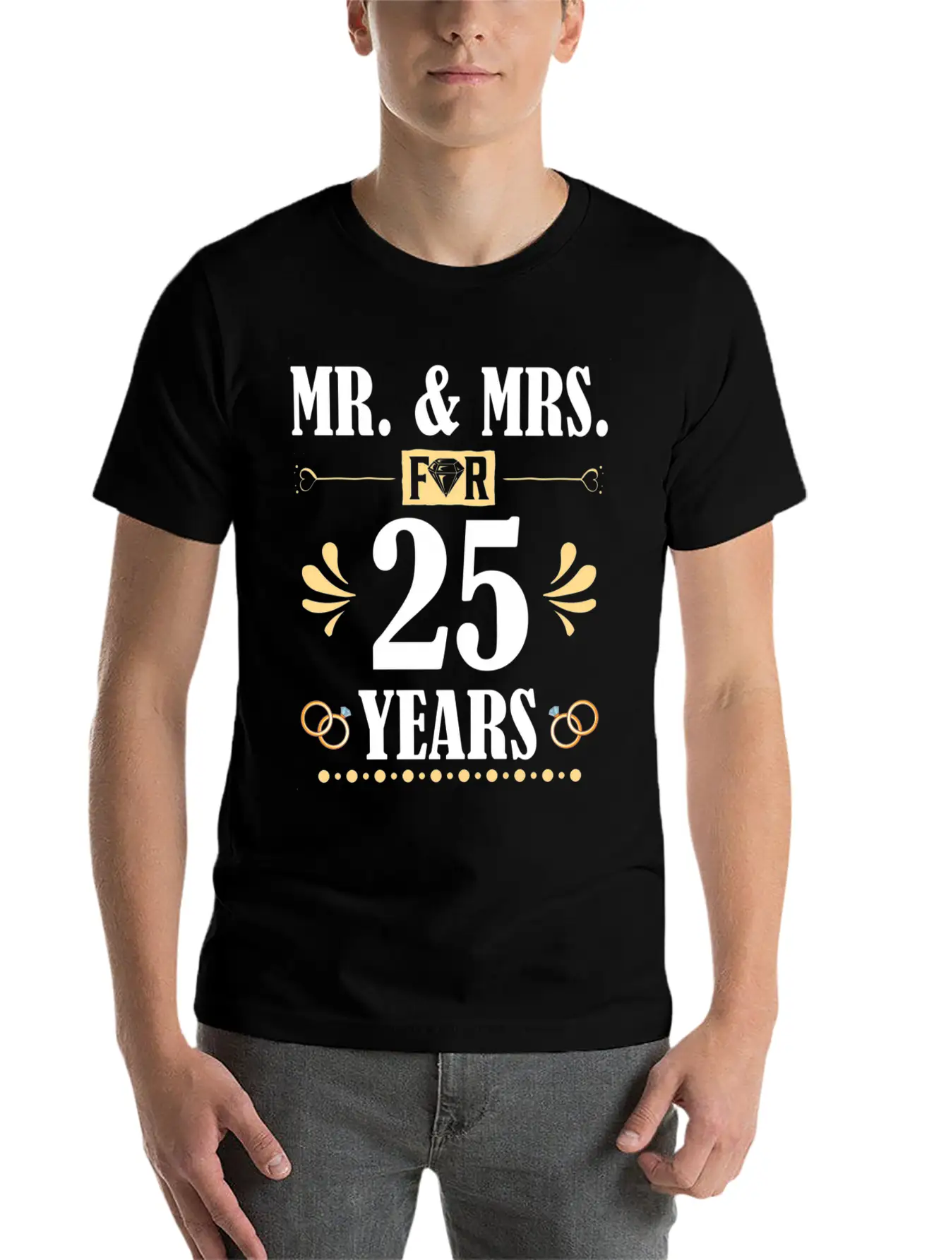 Mr Mrs For 25 Years 25Th Wedding Anniversary Unisex Casual T-Shirt – Clean Design For Daily Comfort