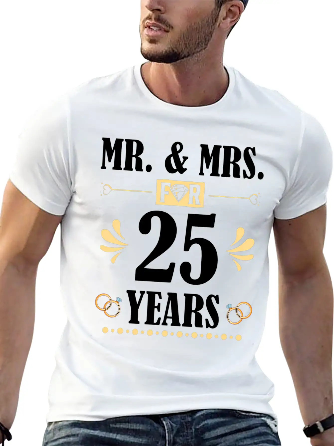 Mr Mrs For 25 Years 25Th Wedding Anniversary Unisex Casual T-Shirt – Clean Design For Daily Comfort