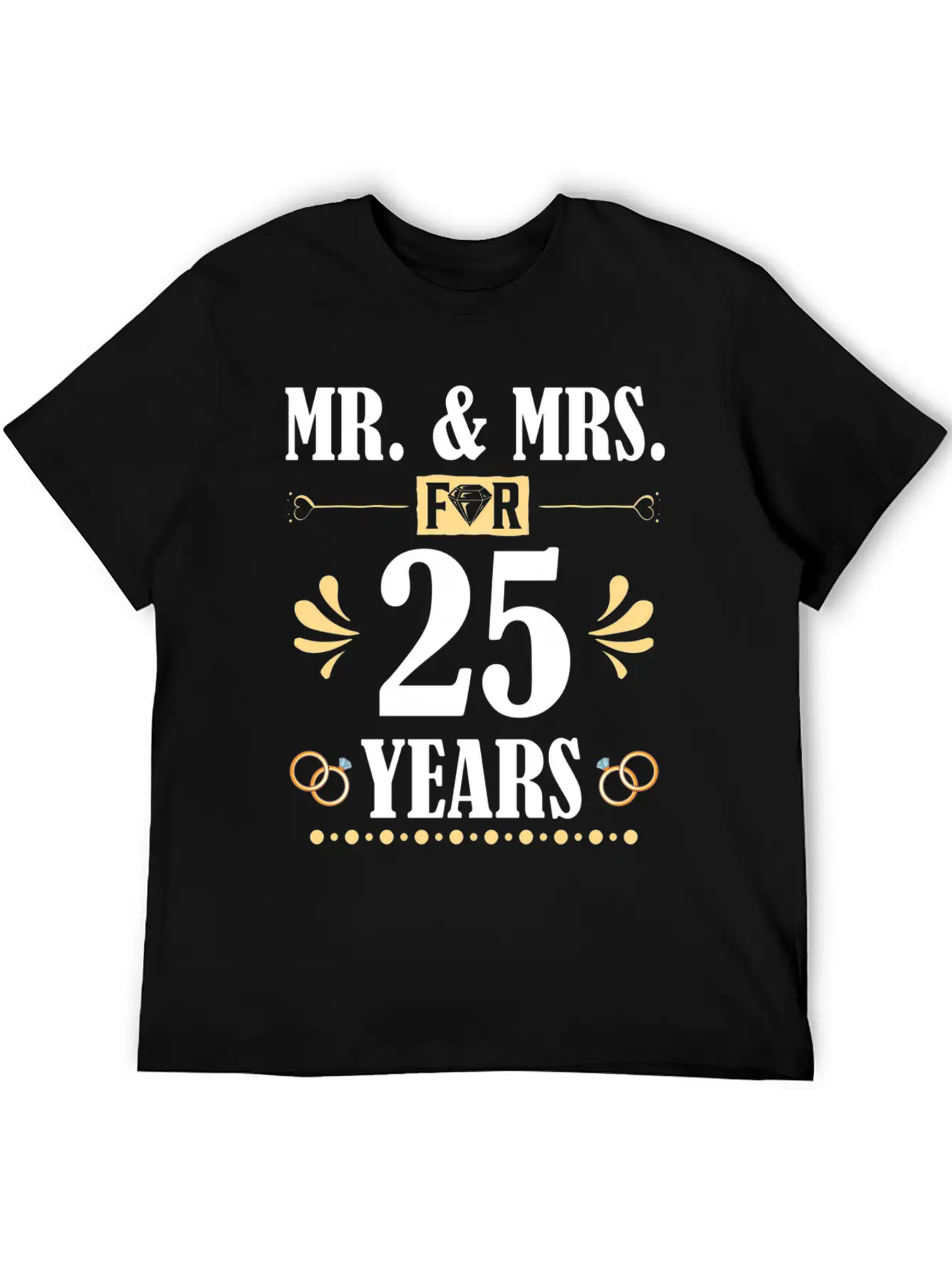 Mr Mrs For 25 Years 25Th Wedding Anniversary Unisex Casual T-Shirt – Clean Design For Daily Comfort