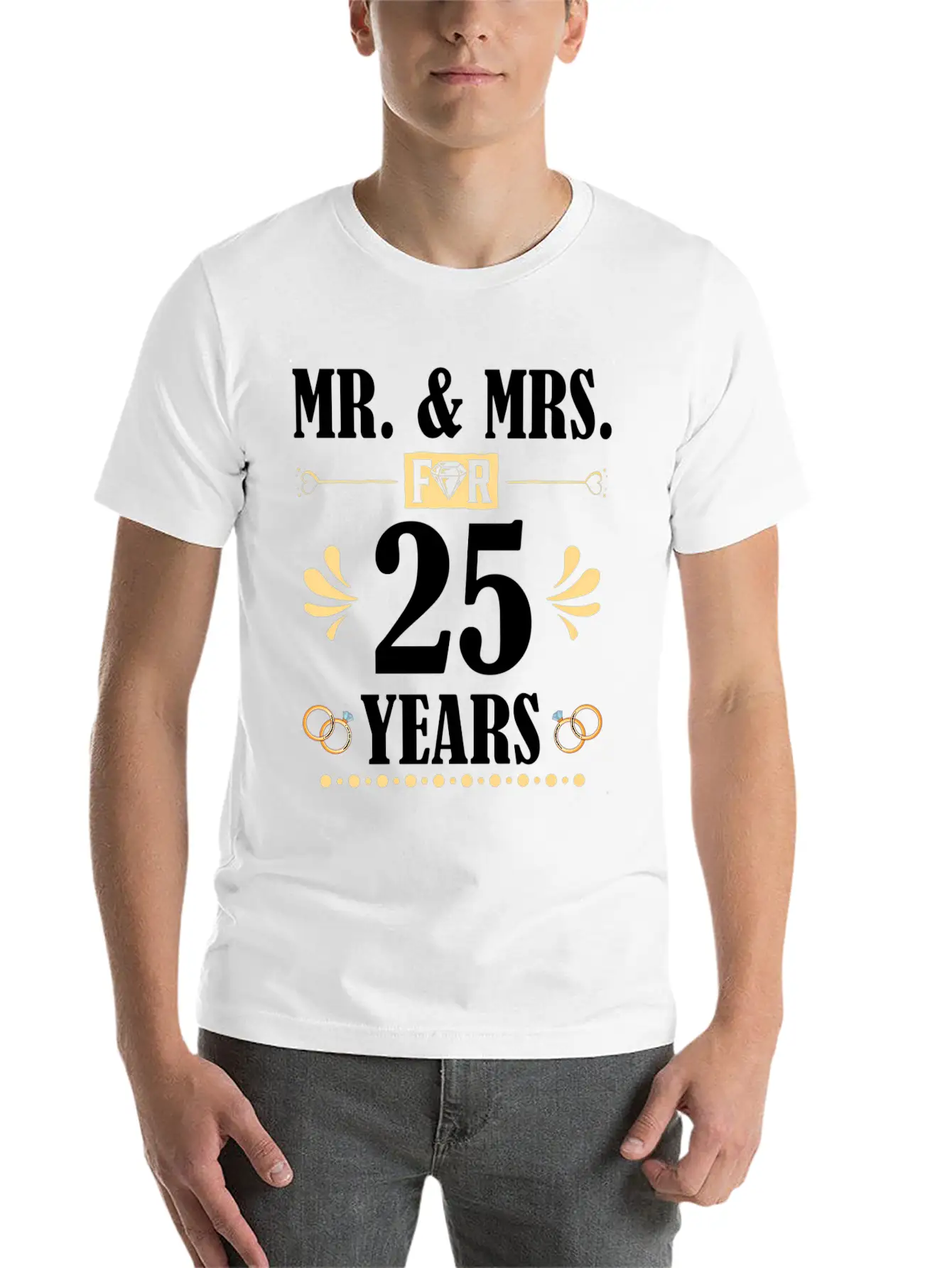 Mr Mrs For 25 Years 25Th Wedding Anniversary Unisex Casual T-Shirt – Clean Design For Daily Comfort