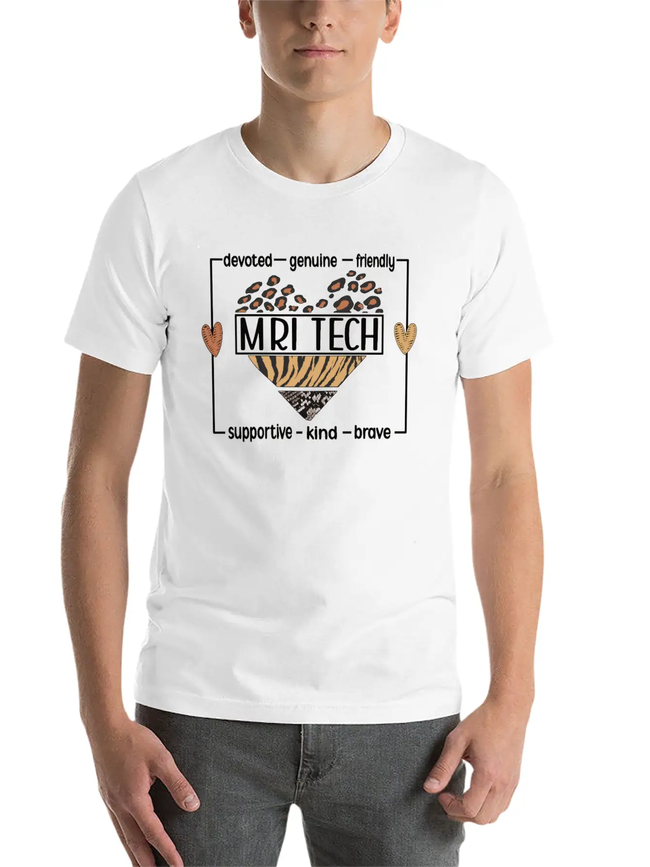 MRI Technologist Heart MRI Tech Appreciation Week Casual Graphic T-Shirt – Simple And Comfortable Daily Wear