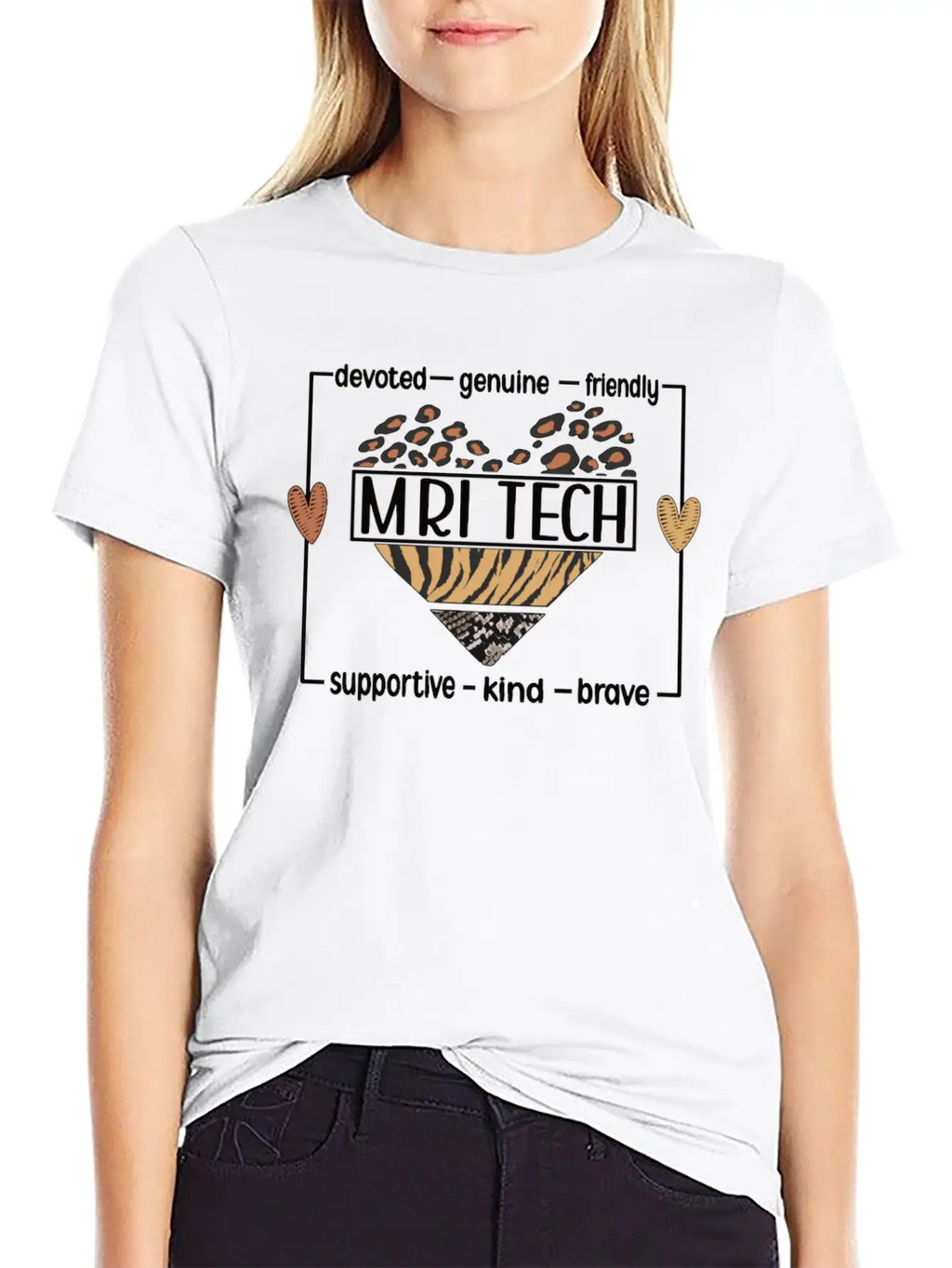MRI Technologist Heart MRI Tech Appreciation Week Casual Graphic T-Shirt – Simple And Comfortable Daily Wear