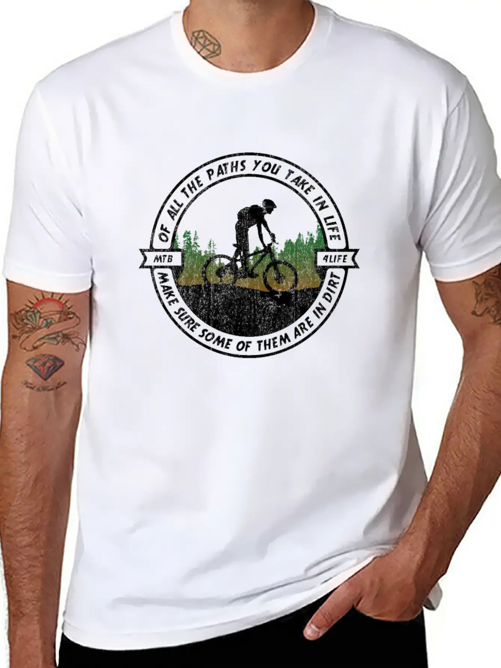 MTB Mountainbike Logo Bike Cycling Play In Dirt Stylish Everyday T-Shirt – Unisex Basic Cotton Tee