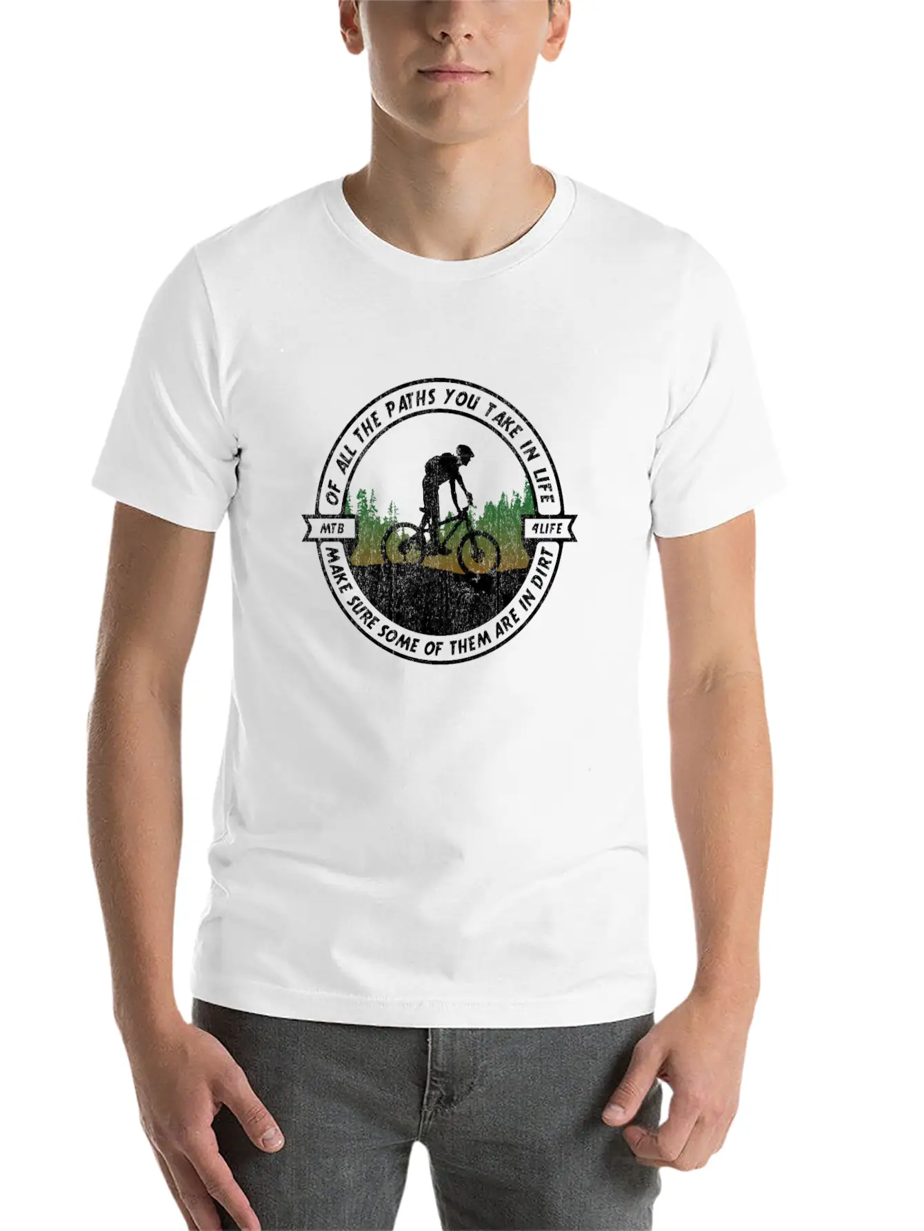 MTB Mountainbike Logo Bike Cycling Play In Dirt Stylish Everyday T-Shirt – Unisex Basic Cotton Tee