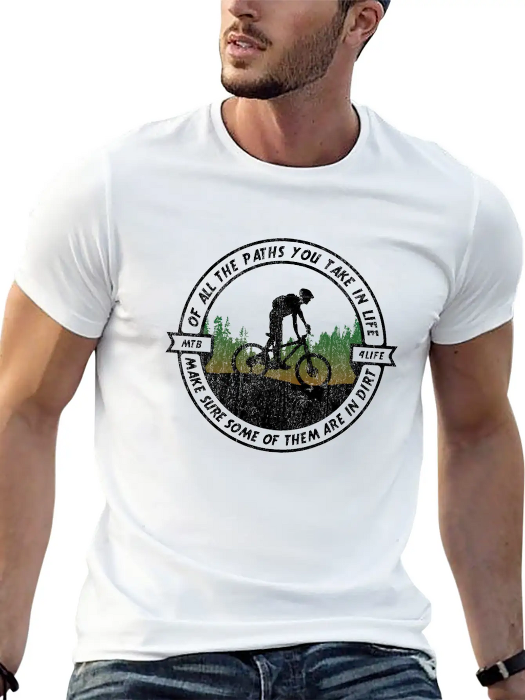 MTB Mountainbike Logo Bike Cycling Play In Dirt Stylish Everyday T-Shirt – Unisex Basic Cotton Tee
