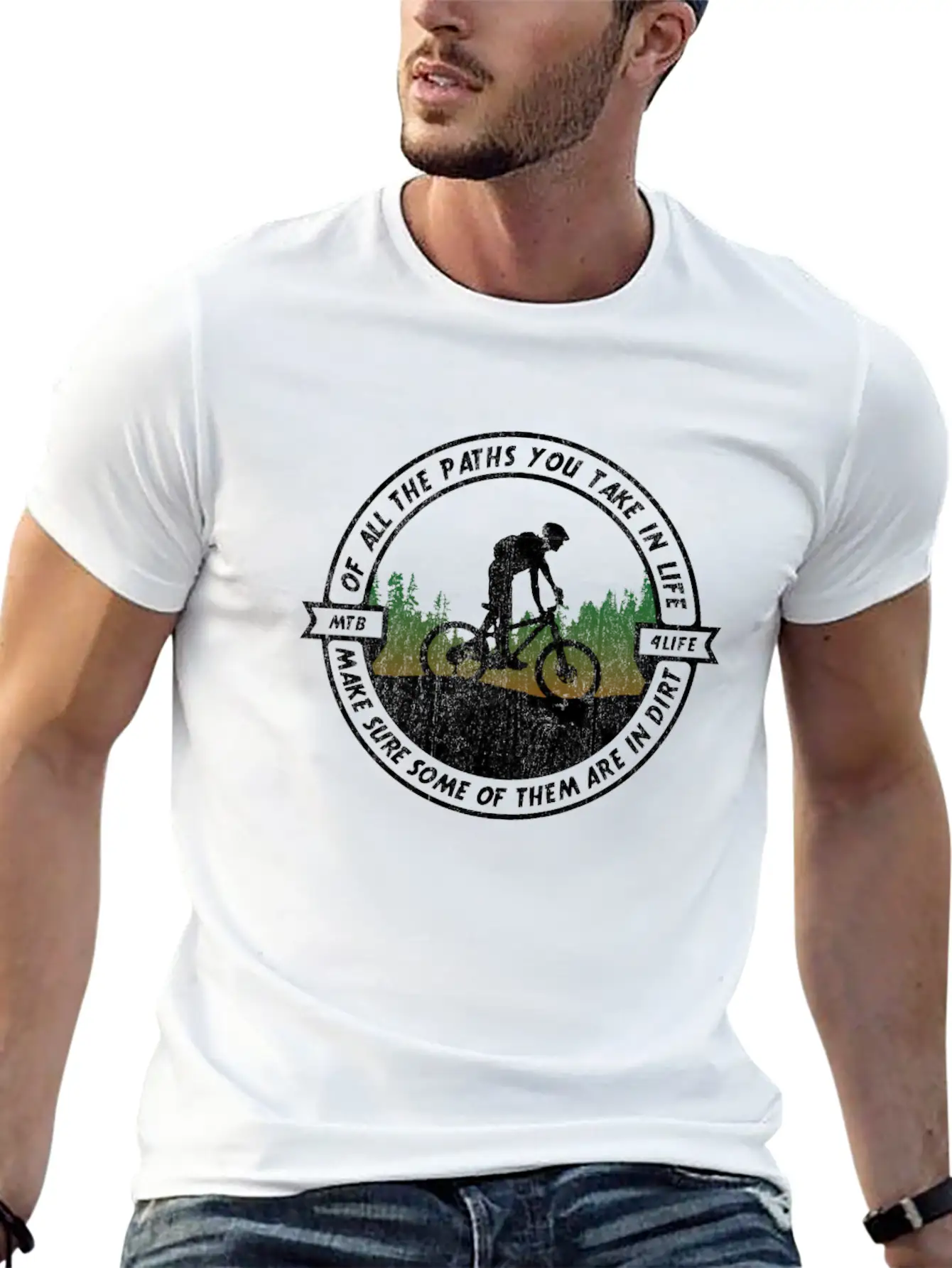 MTB Mountainbike Logo Bike Cycling Play In Dirt Stylish Everyday T-Shirt – Unisex Basic Cotton Tee