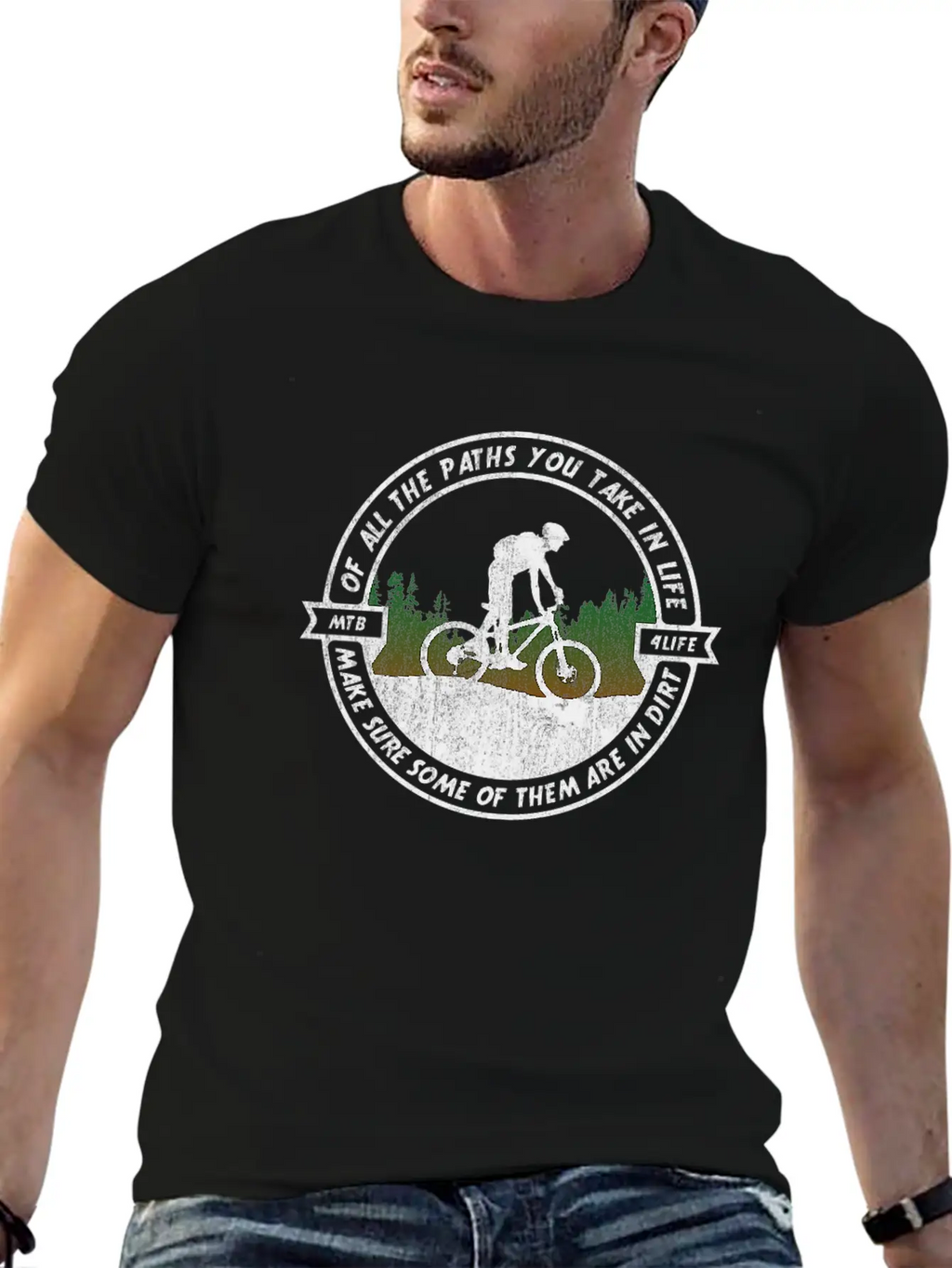 MTB Mountainbike Logo Bike Cycling Play In Dirt Stylish Everyday T-Shirt – Unisex Basic Cotton Tee