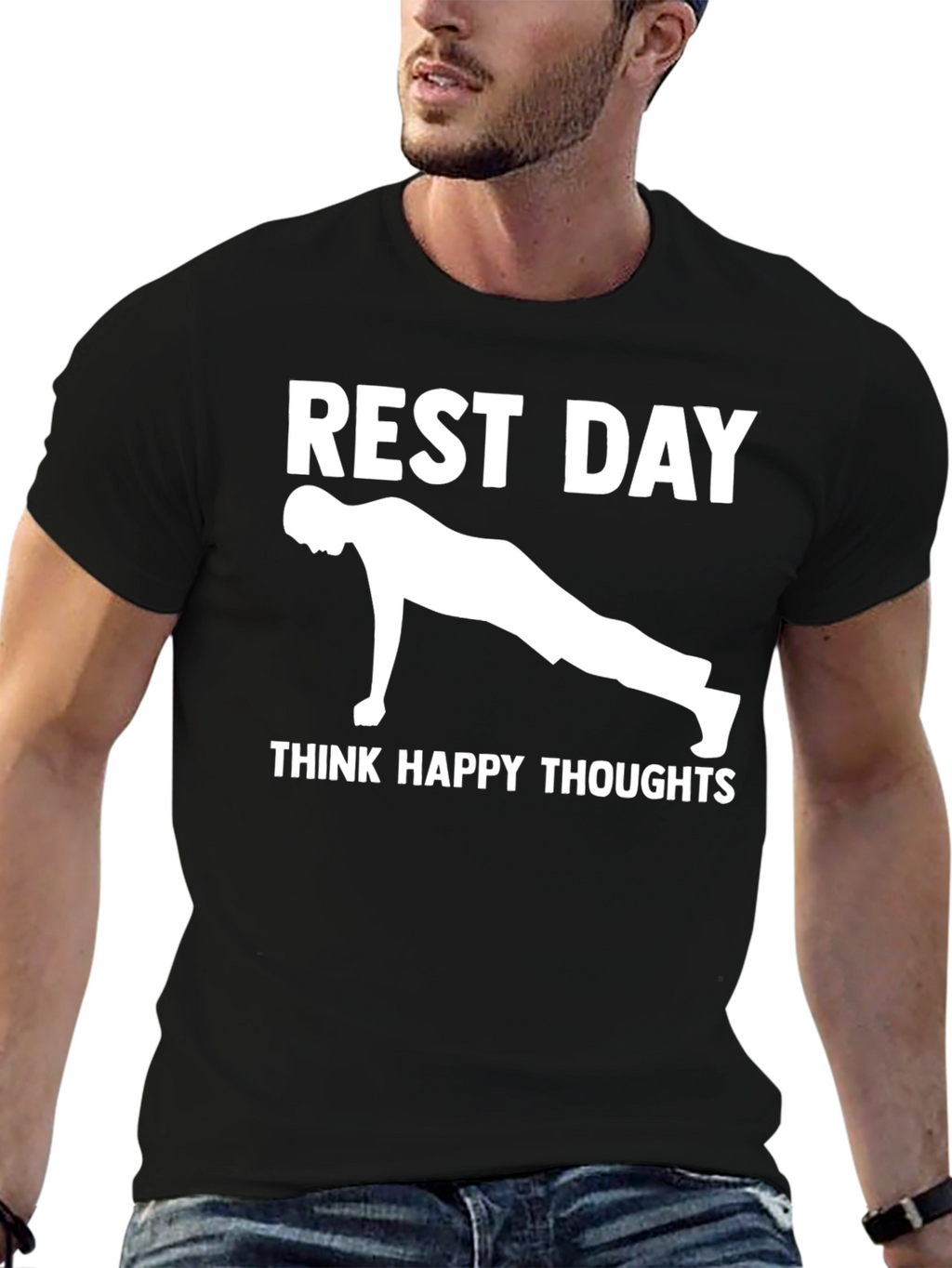 Rest Day Workout Tee - Think Happy Thoughts