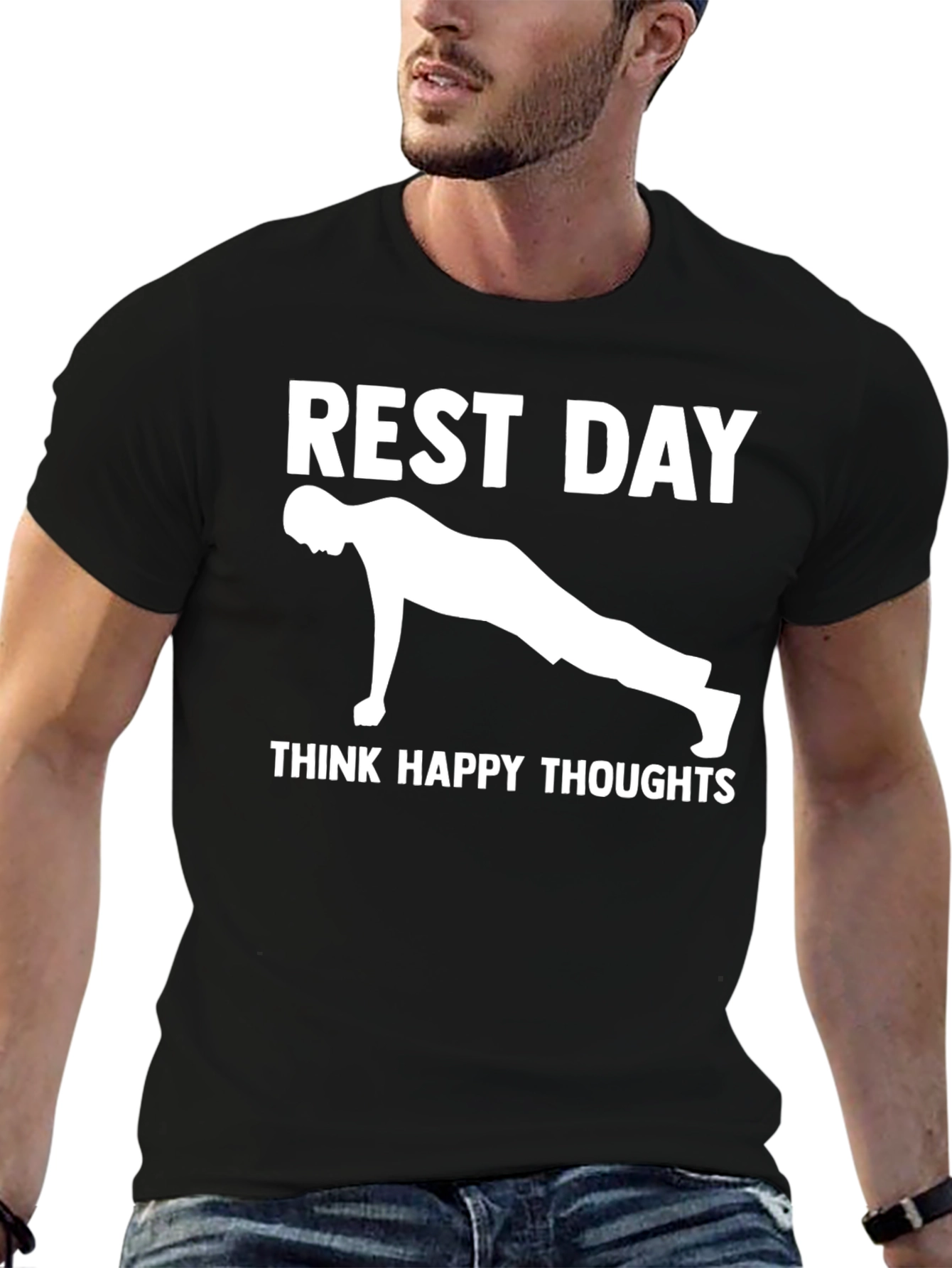 Rest Day Workout Tee - Think Happy Thoughts