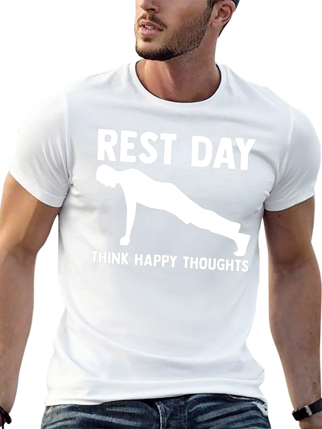 Rest Day Workout Tee - Think Happy Thoughts