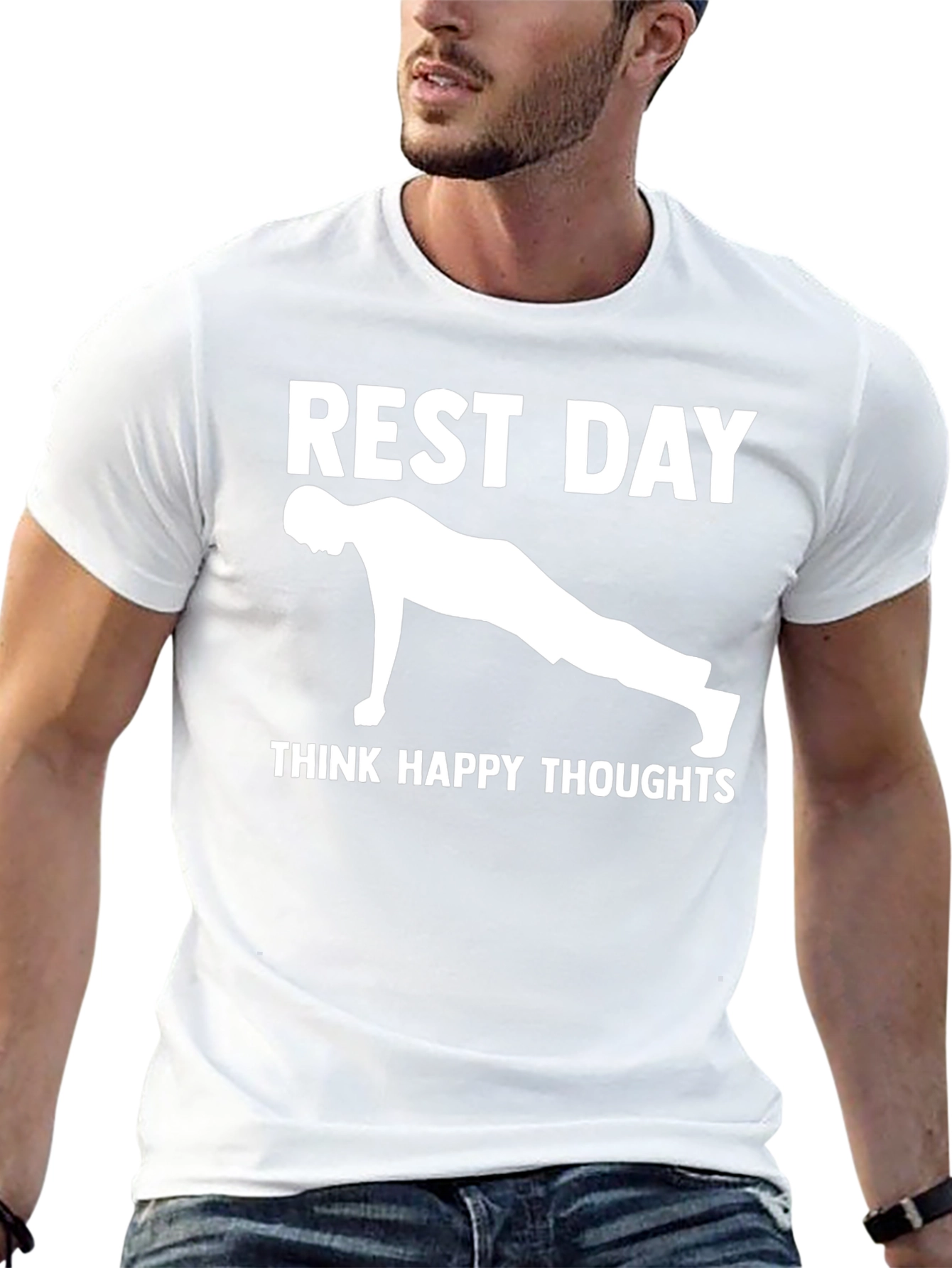 Rest Day Workout Tee - Think Happy Thoughts