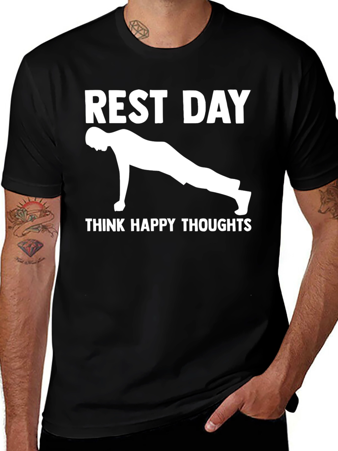 Rest Day Workout Tee - Think Happy Thoughts