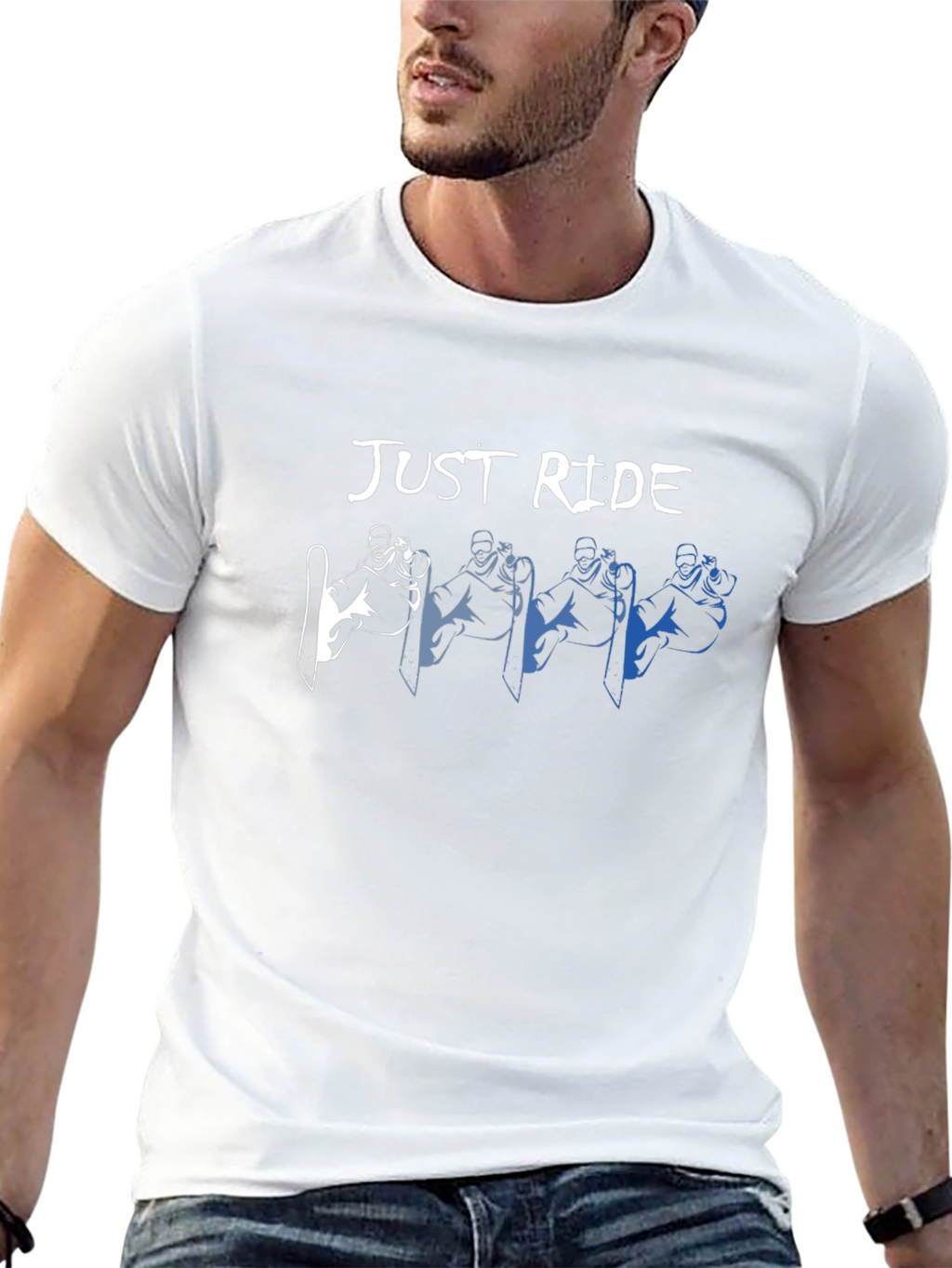 Just Ride Graphic T-Shirt: Snowboarder Design
