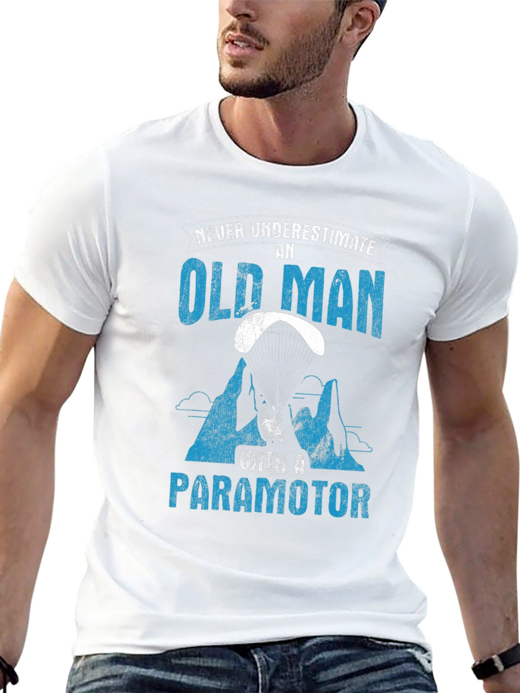 Old Man Paramotor T-Shirt - Adventure Awaits!