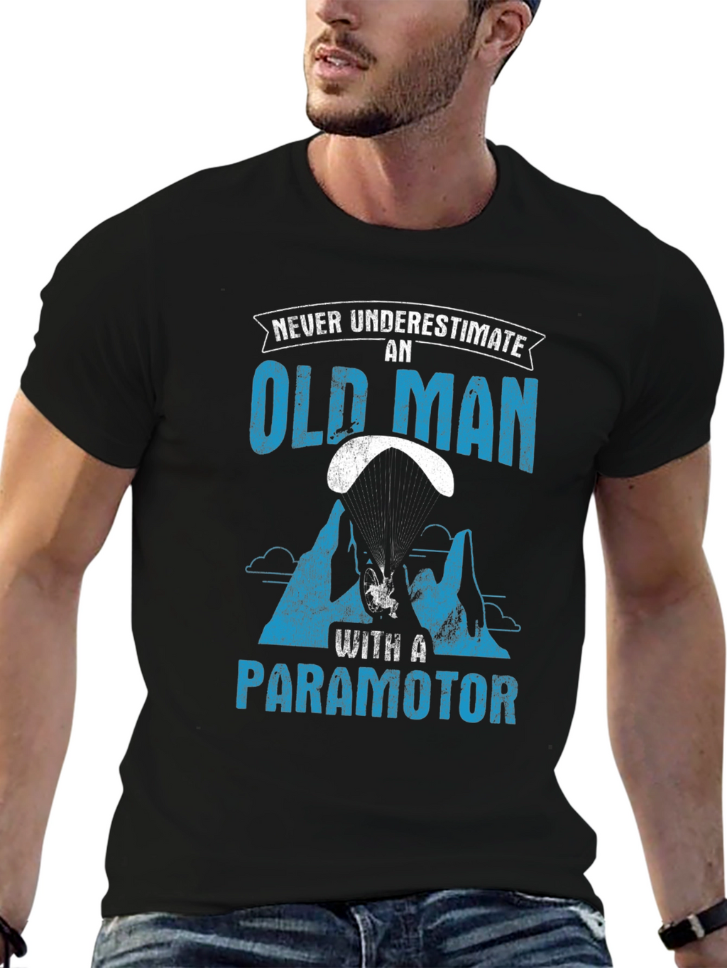 Old Man Paramotor T-Shirt - Adventure Awaits!