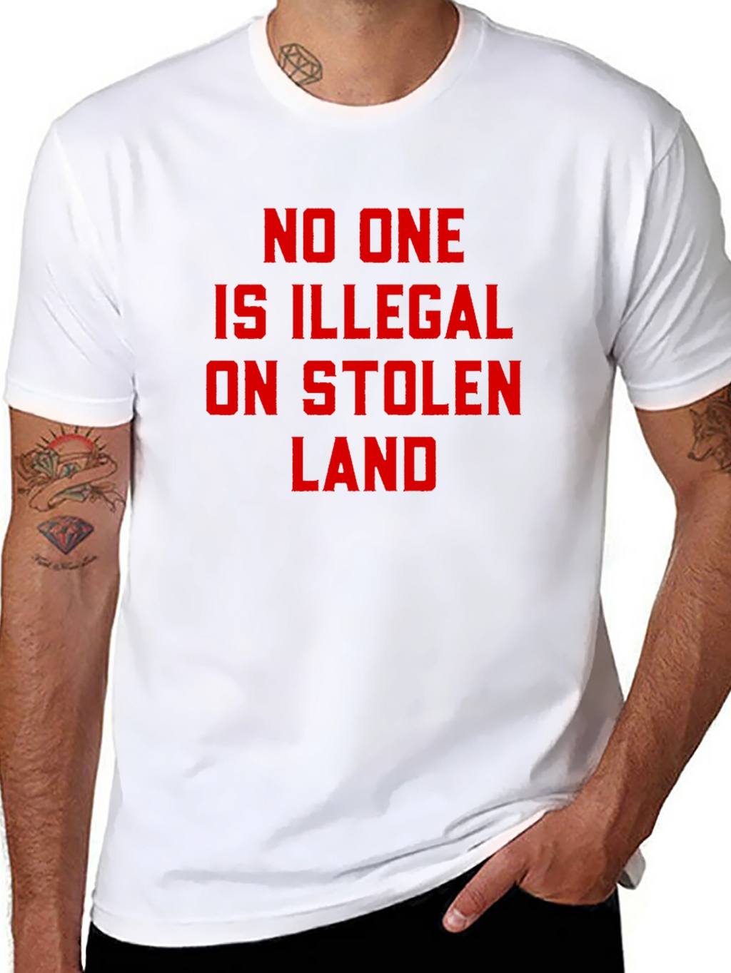 Stolen Land T-Shirt - No One is Illegal