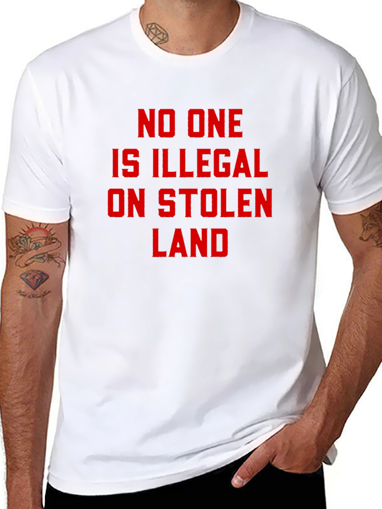 Stolen Land T-Shirt - No One is Illegal