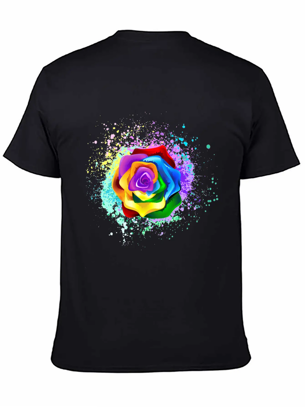 Multicolor Digital Floral Art Unisex Casual T-Shirt – Clean Design For Daily Comfort