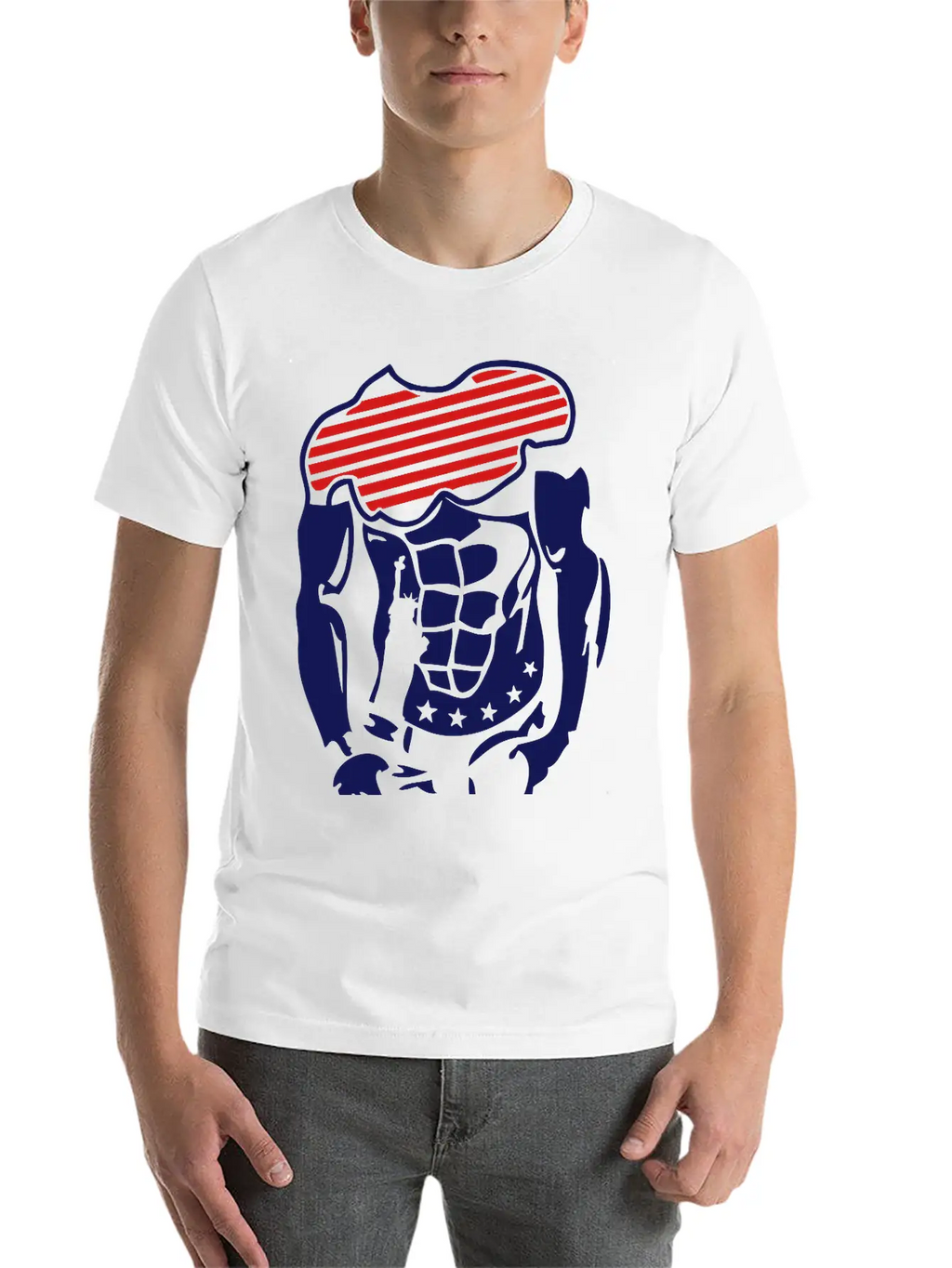 Muscular Body American 1 Unisex Short Sleeve Soft Cotton T-Shirt – Casual Everyday Wear