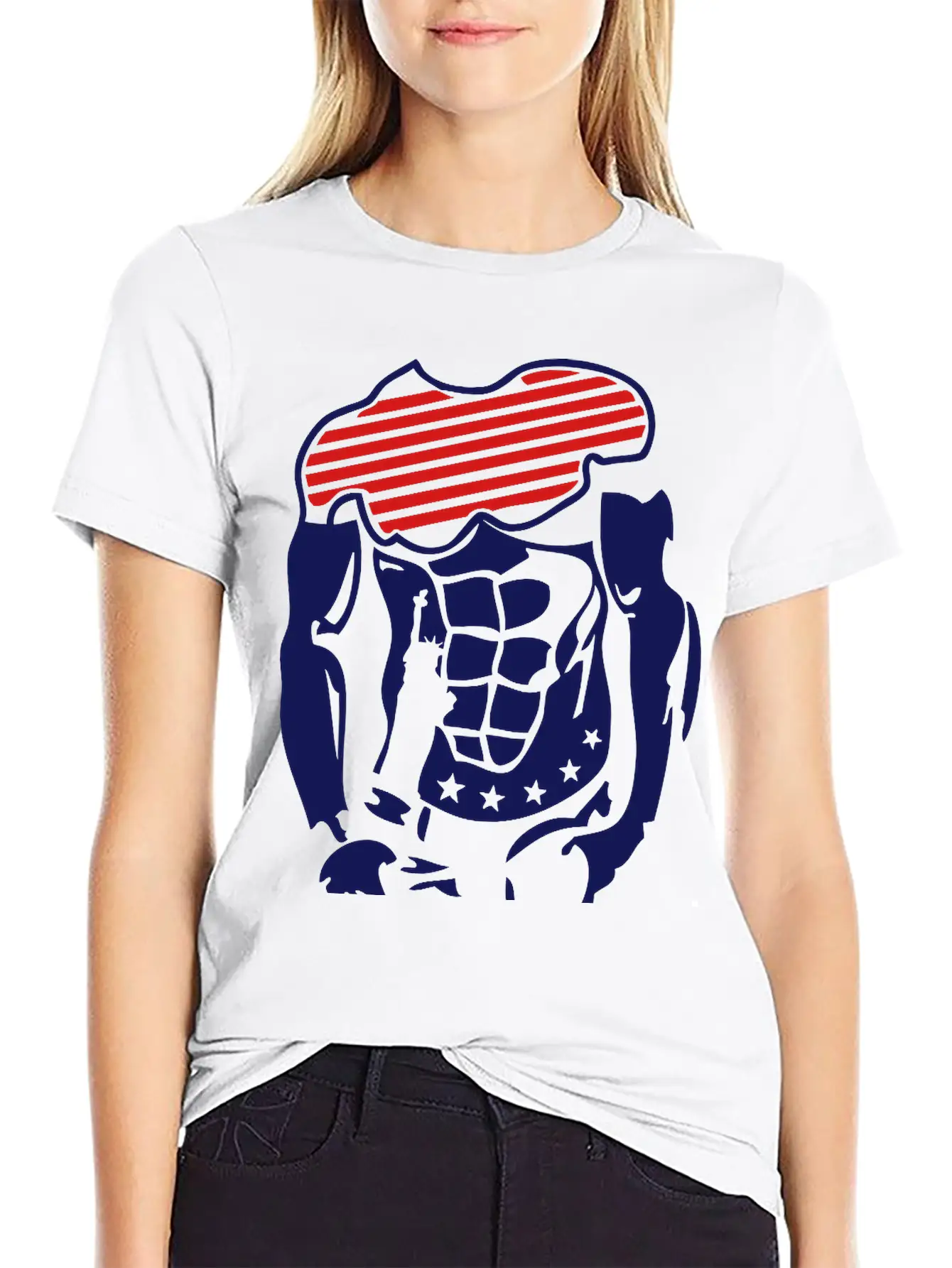 Muscular Body American 1 Unisex Short Sleeve Soft Cotton T-Shirt – Casual Everyday Wear