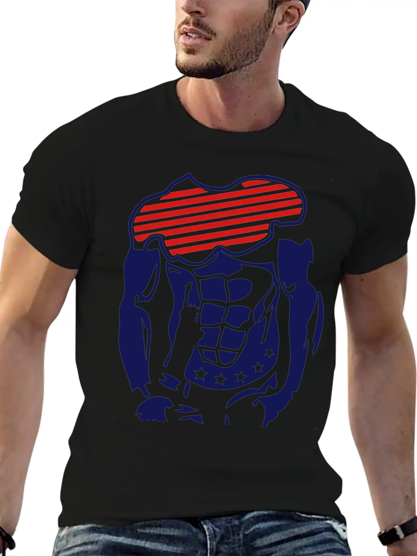 Muscular Body American 1 Unisex Short Sleeve Soft Cotton T-Shirt – Casual Everyday Wear