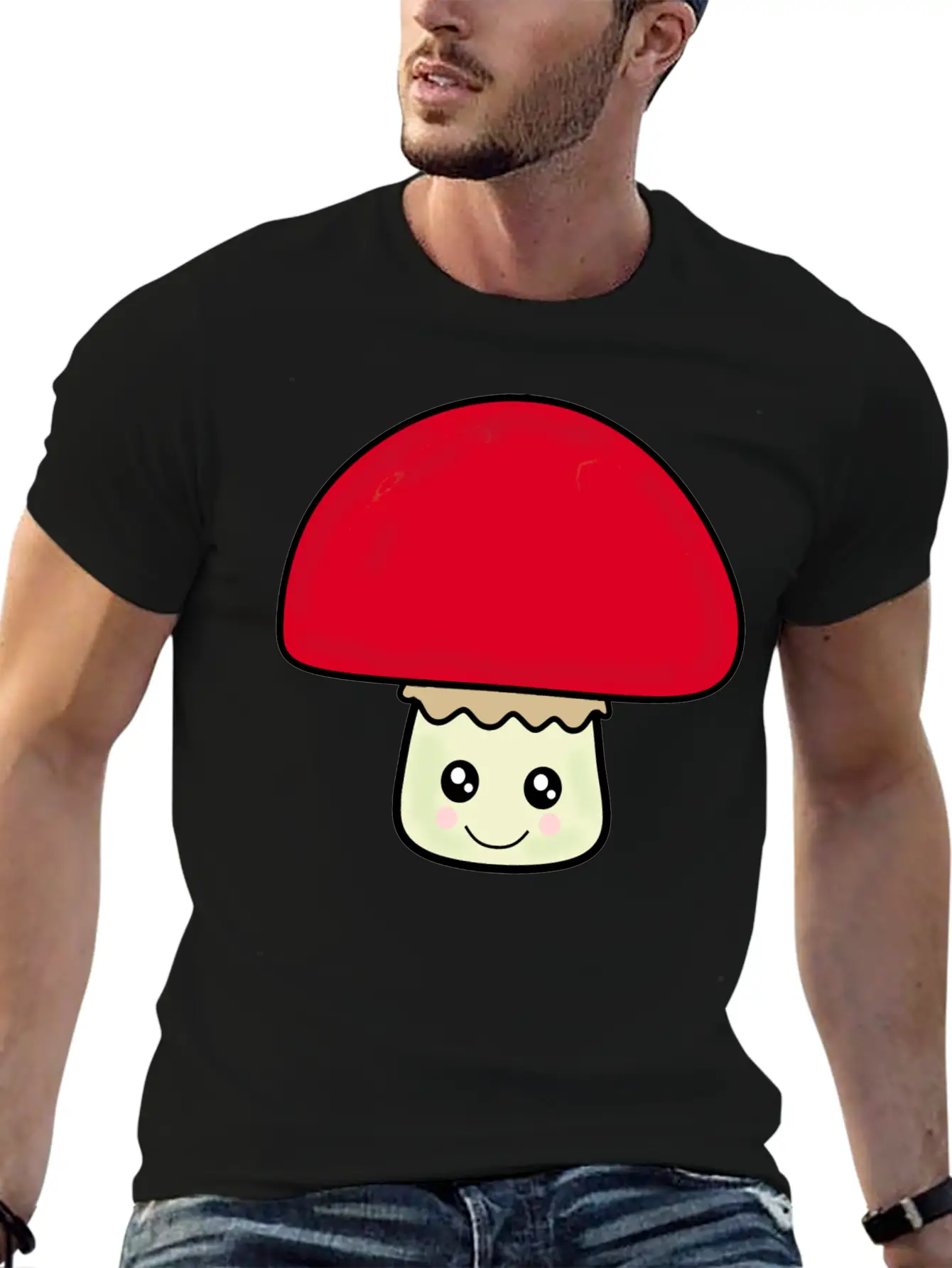 Mushroom Breathable Soft Cotton T-Shirt – Timeless Casual Look