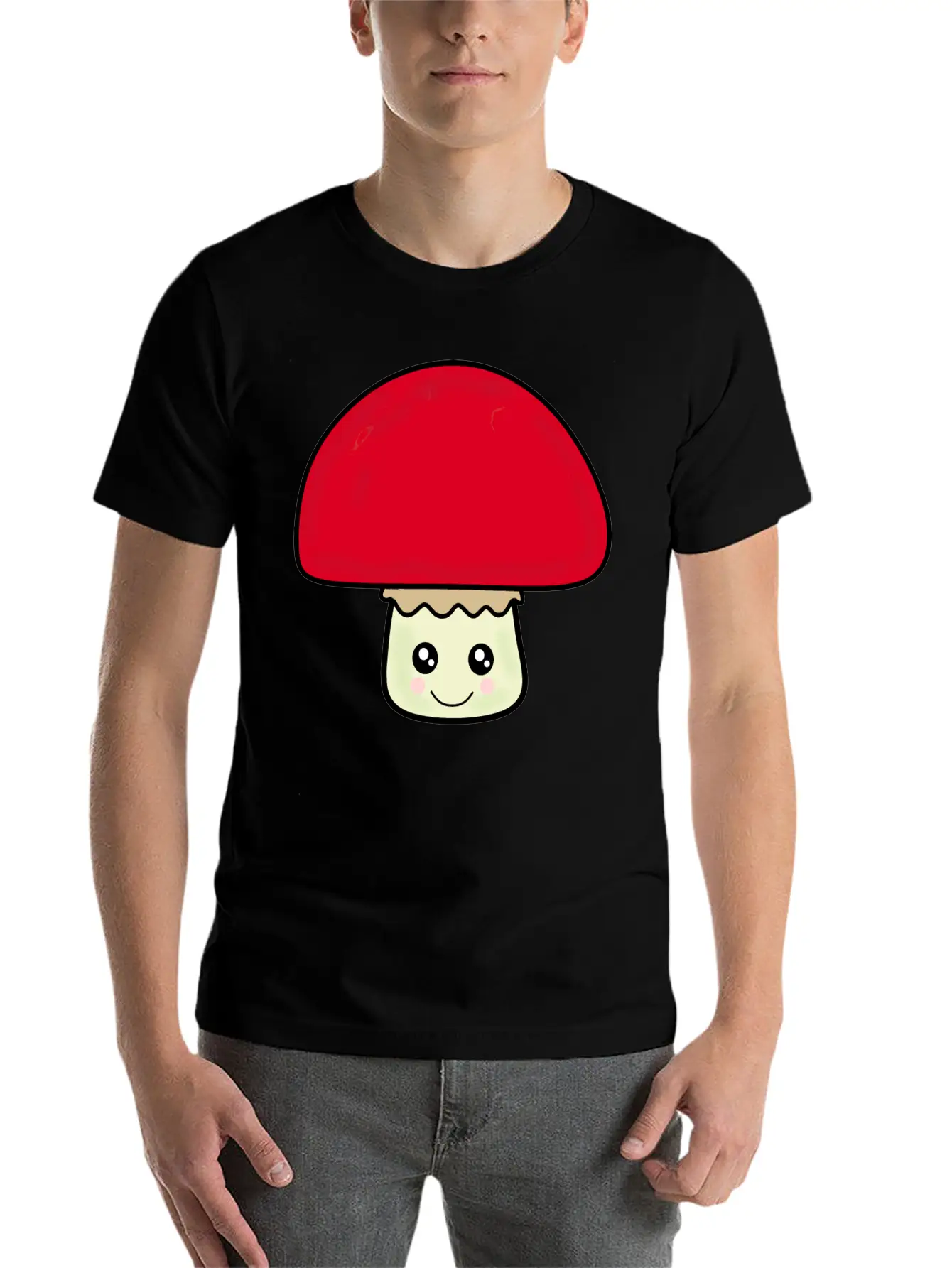 Mushroom Breathable Soft Cotton T-Shirt – Timeless Casual Look