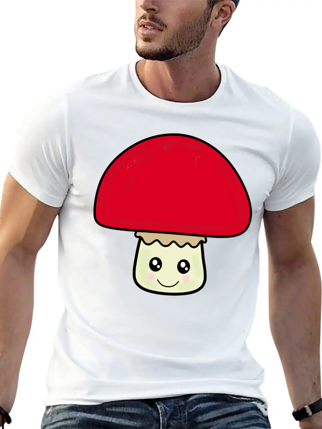 Mushroom Breathable Soft Cotton T-Shirt – Timeless Casual Look