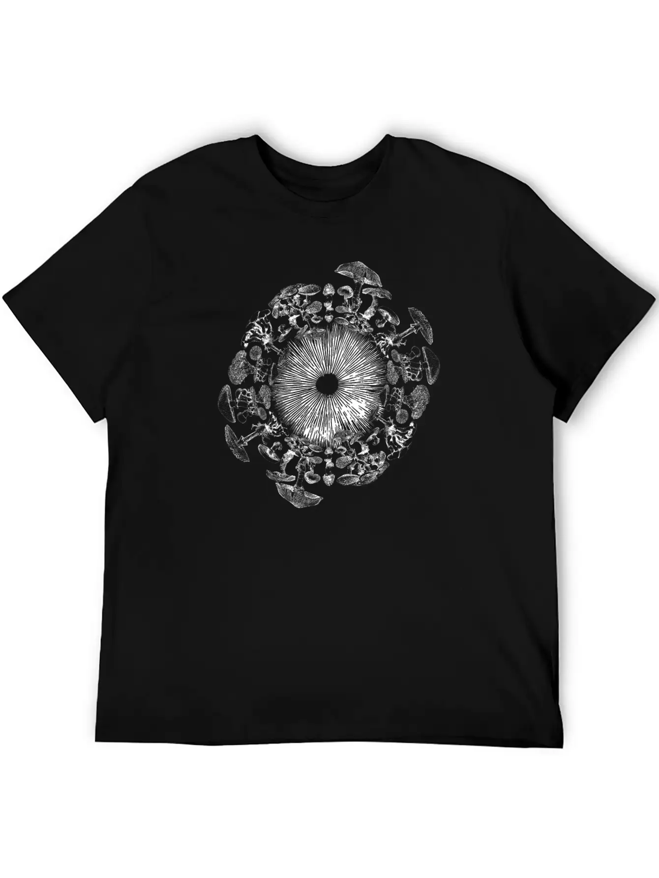Mushroom Iris Mycology Spore Print Unisex Short Sleeve Soft Cotton T-Shirt – Casual Everyday Wear