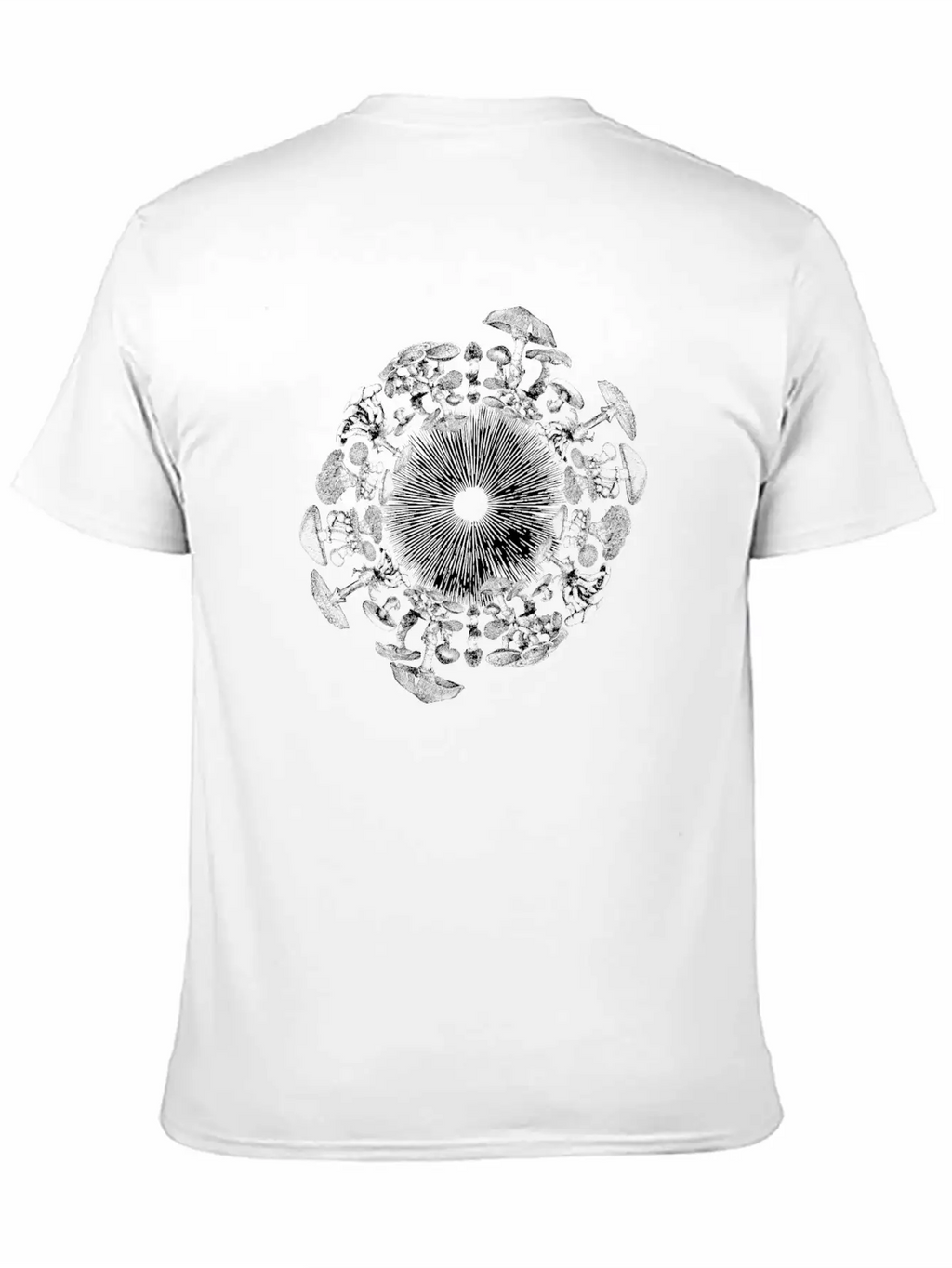Mushroom Iris Mycology Spore Print Unisex Short Sleeve Soft Cotton T-Shirt – Casual Everyday Wear