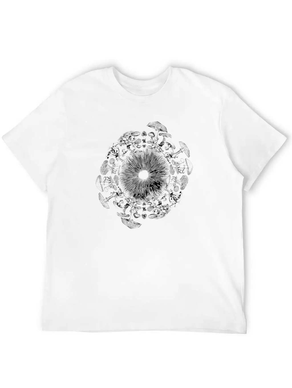 Mushroom Iris Mycology Spore Print Unisex Short Sleeve Soft Cotton T-Shirt – Casual Everyday Wear