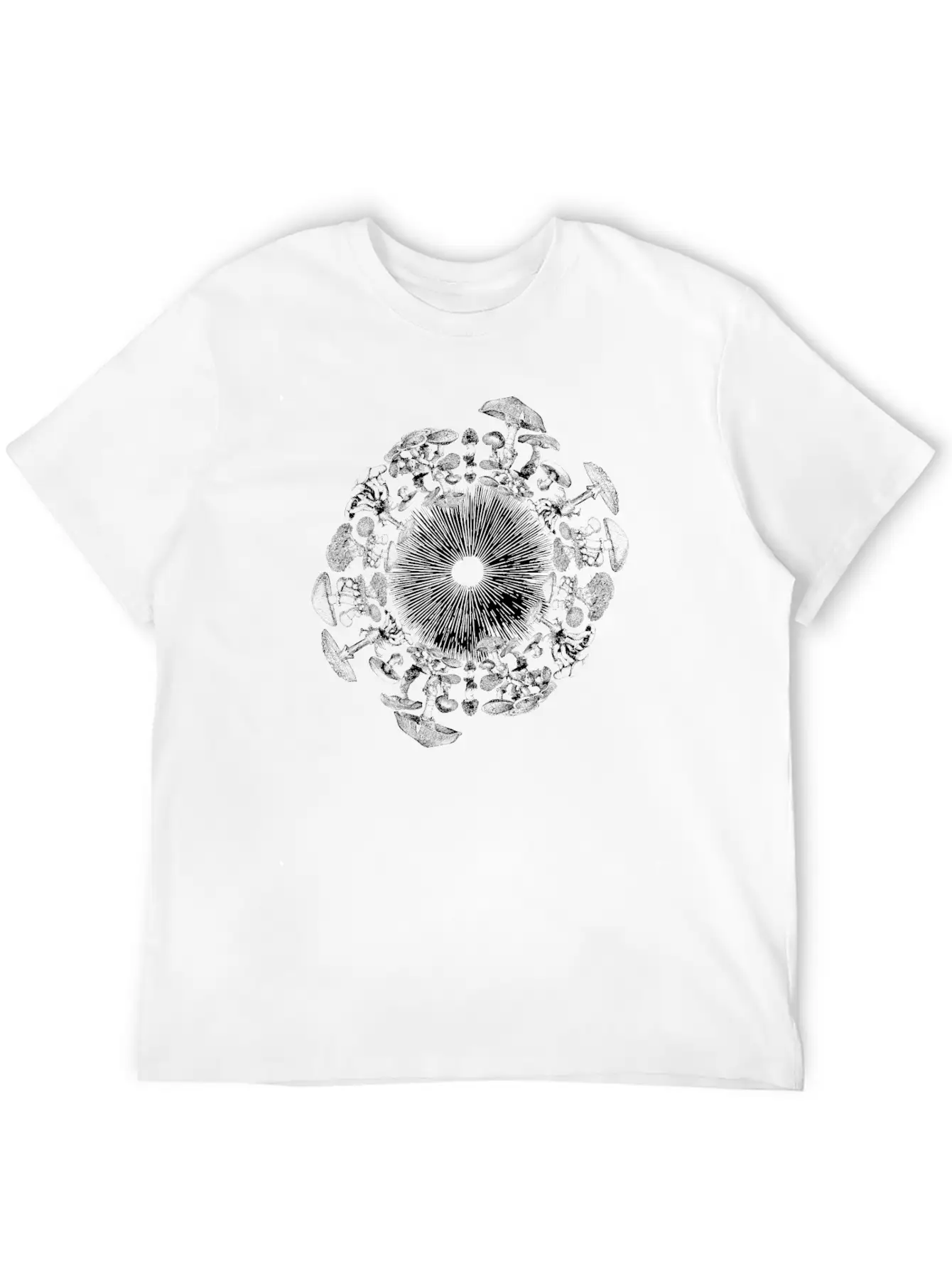 Mushroom Iris Mycology Spore Print Unisex Short Sleeve Soft Cotton T-Shirt – Casual Everyday Wear