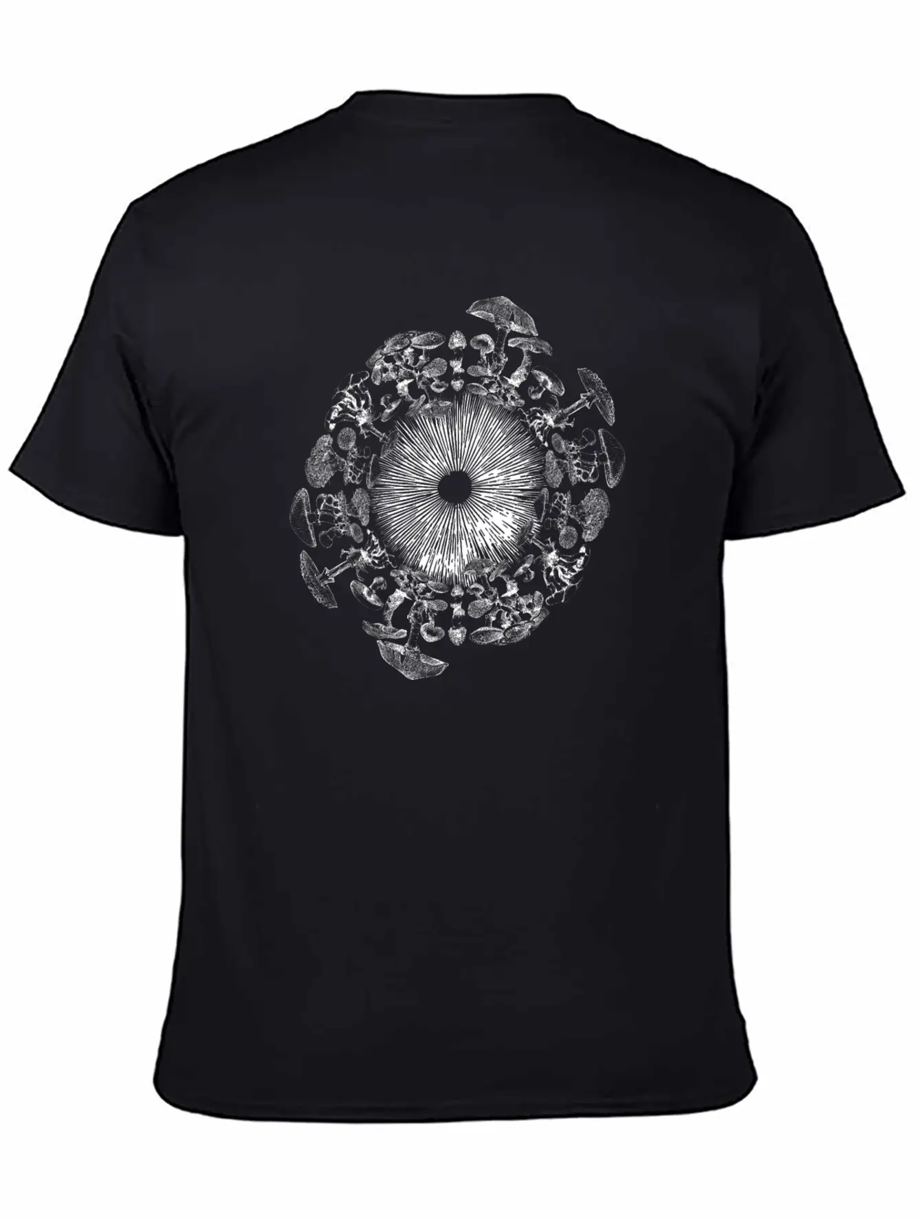 Mushroom Iris Mycology Spore Print Unisex Short Sleeve Soft Cotton T-Shirt – Casual Everyday Wear